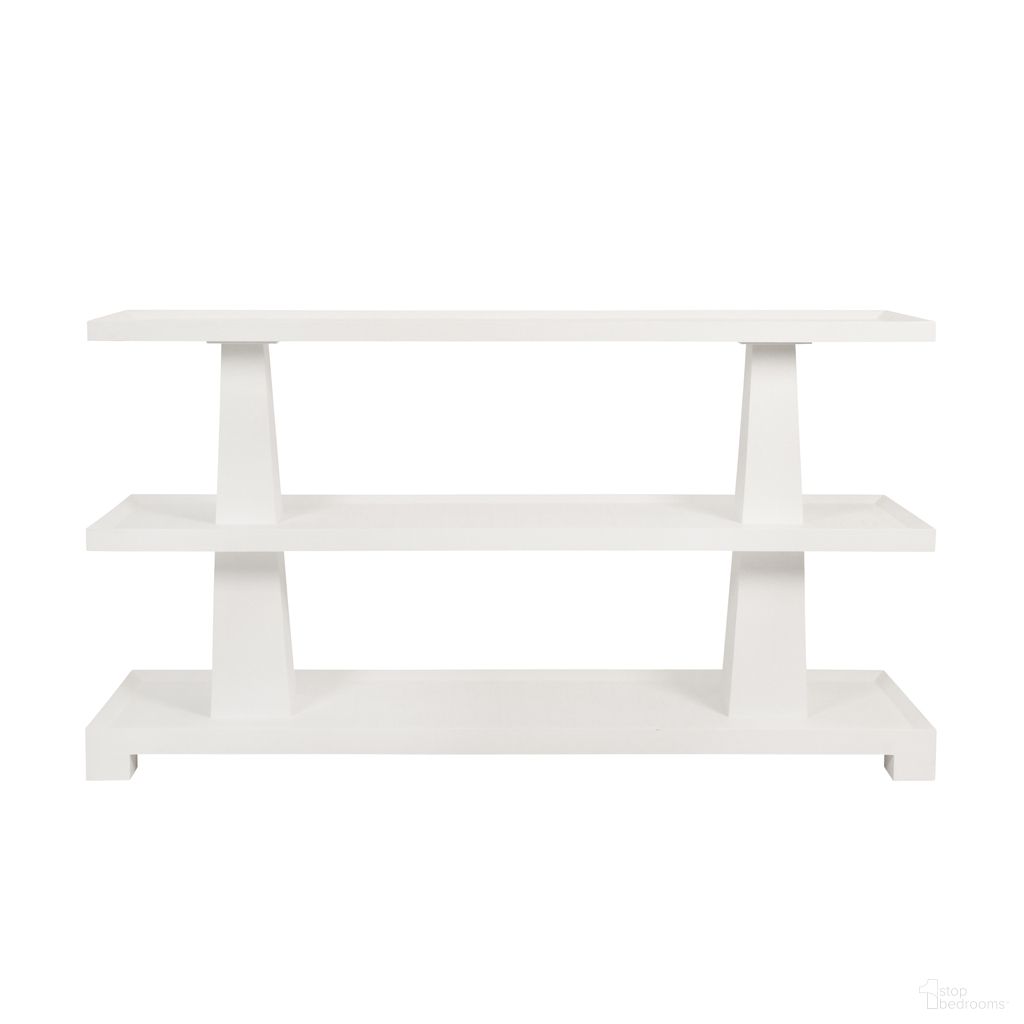 Three Tier Two Column Console In White