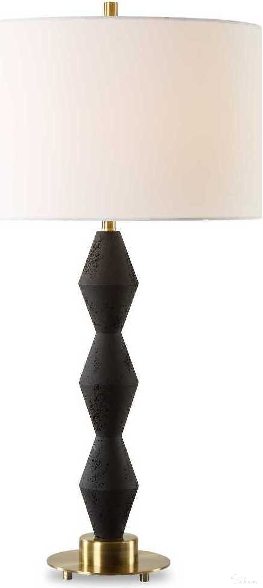 Threefold Stone Table Lamp In Black