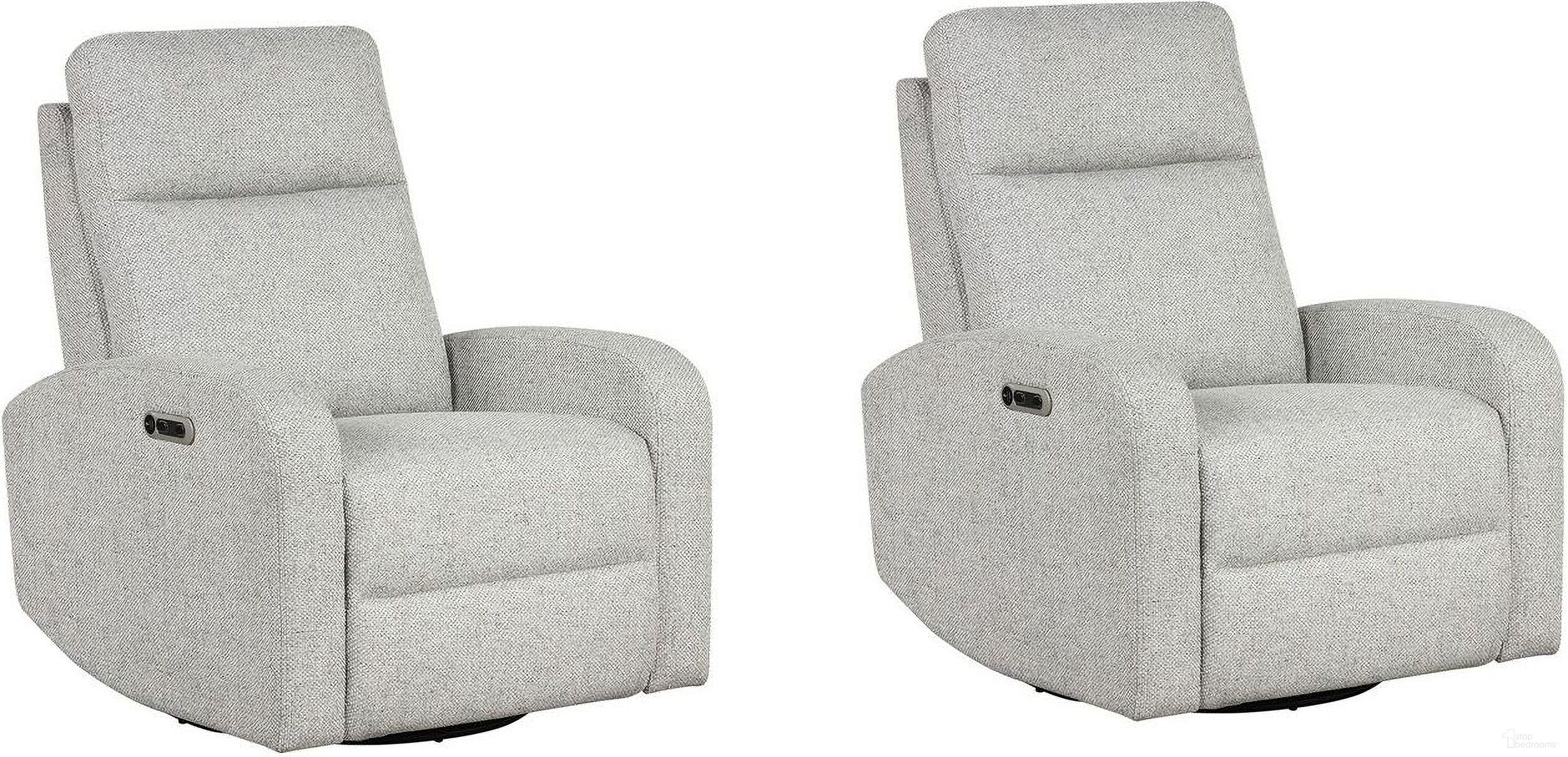 The appearance of Thriller Power Swivel Glider Recliner Set of 2 In Natural Beauty Multi designed by Parker House in the modern / contemporary interior design. This natural beauty multi piece of furniture was selected by 1StopBedrooms from Thriller Collection to add a touch of cosiness and style into your home. Sku: MTHR#812GSP-NBM;MTHR#812GSP-NBM. Material: Polyester.