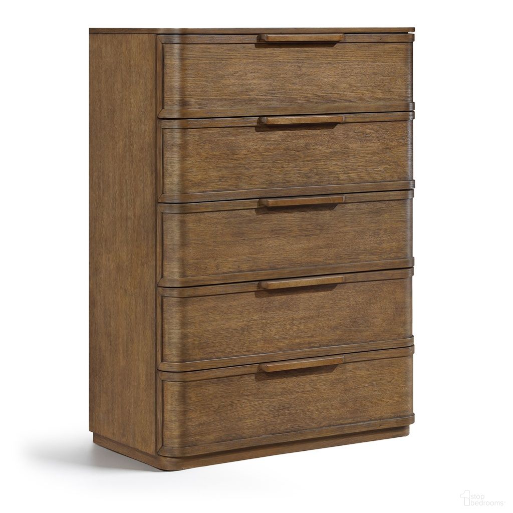 Tiberio Oak Veneer and Solid Wood Chest In Brown