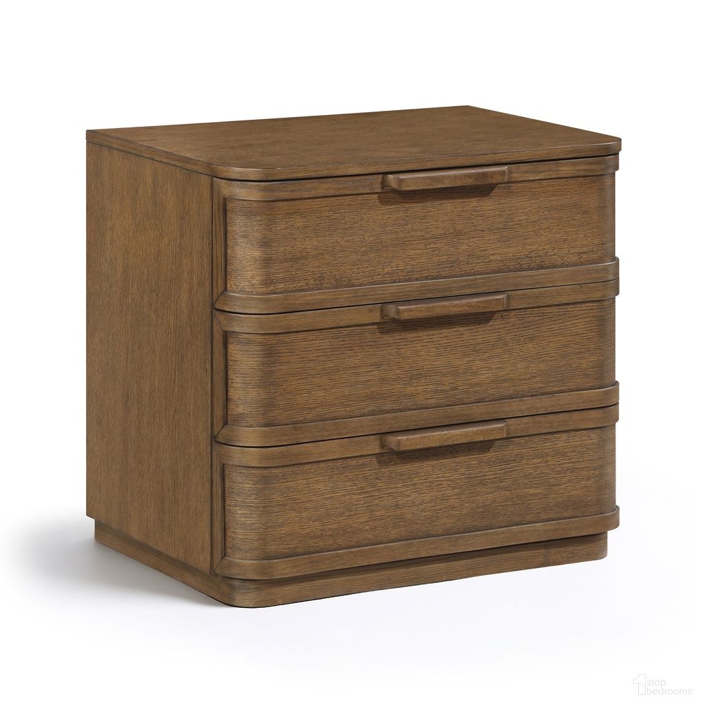 Tiberio Oak Veneer and Solid Wood Nightstand In Brown