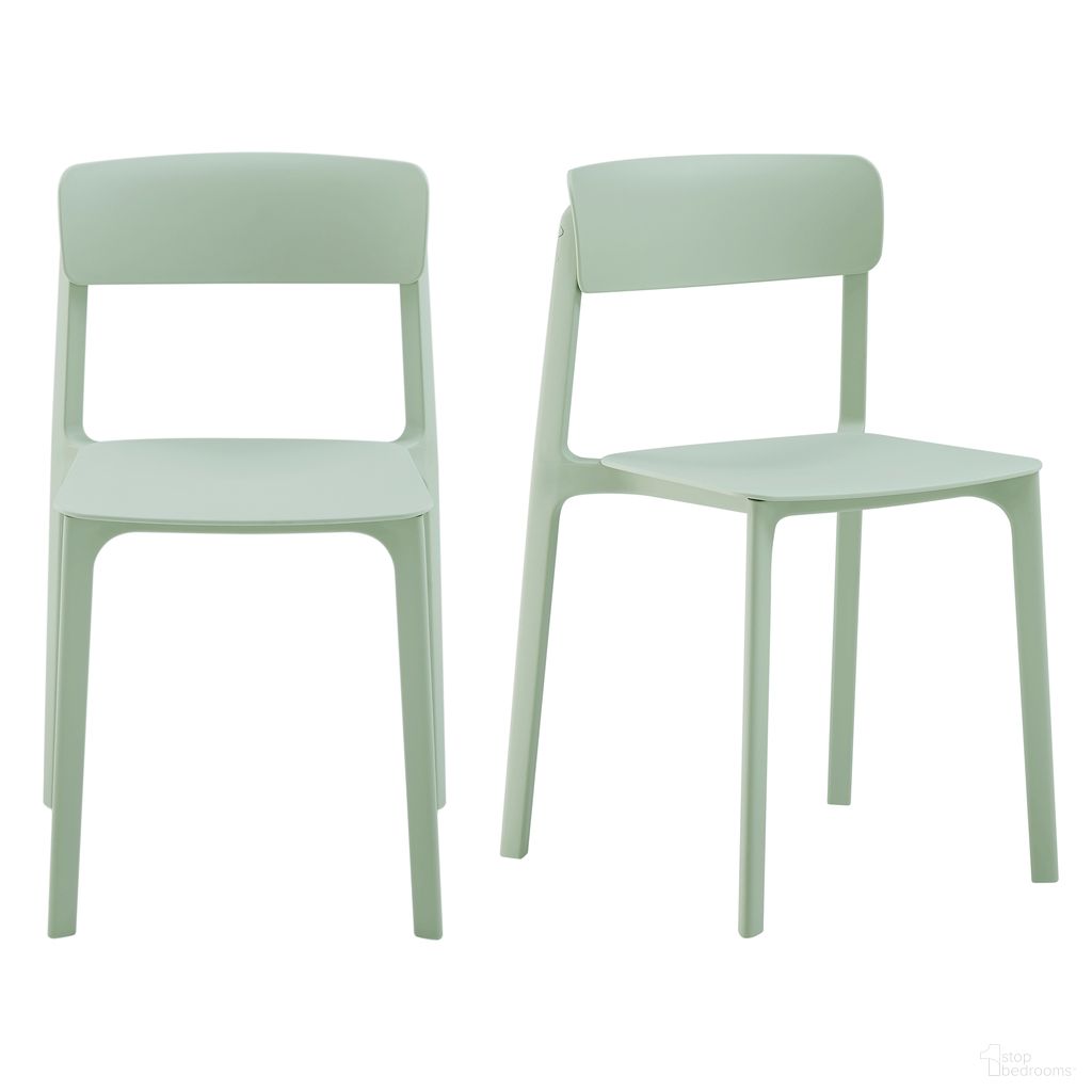 Tibo Stackable Outdoor Side Chair Set of 2 In Mint