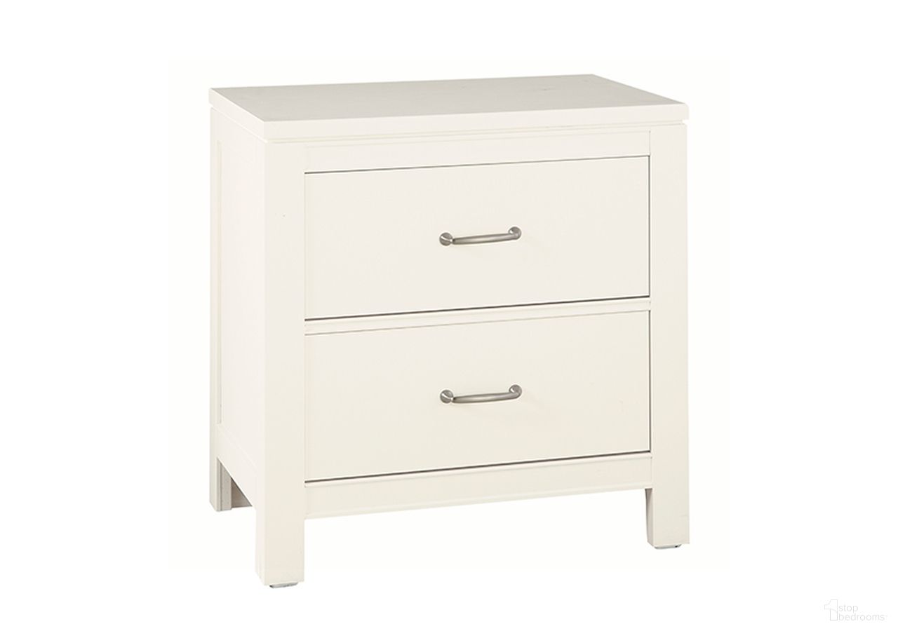 The appearance of Tide and Timber 2 Drawer Nightstand In Cream designed by Vaughan Bassett in the traditional interior design. This cream piece of furniture  was selected by 1StopBedrooms from Tide and Timber Collection to add a touch of cosiness and style into your home. Sku: 834-227. Material: Solid Wood.