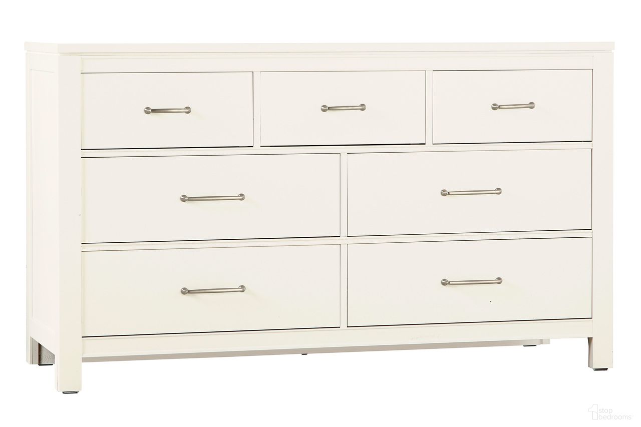 The appearance of Tide and Timber 7 Drawer Dresser In Cream designed by Vaughan Bassett in the traditional interior design. This cream piece of furniture  was selected by 1StopBedrooms from Tide and Timber Collection to add a touch of cosiness and style into your home. Sku: 834-002. Material: Oak Veneer.