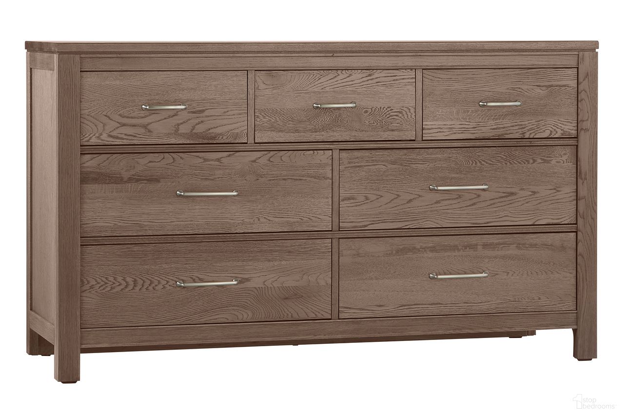 The appearance of Tide and Timber 7 Drawer Dresser In Grey designed by Vaughan Bassett in the traditional interior design. This grey piece of furniture was selected by 1StopBedrooms from Tide and Timber Collection to add a touch of cosiness and style into your home. Sku: 831-002. Material: Oak Veneer.