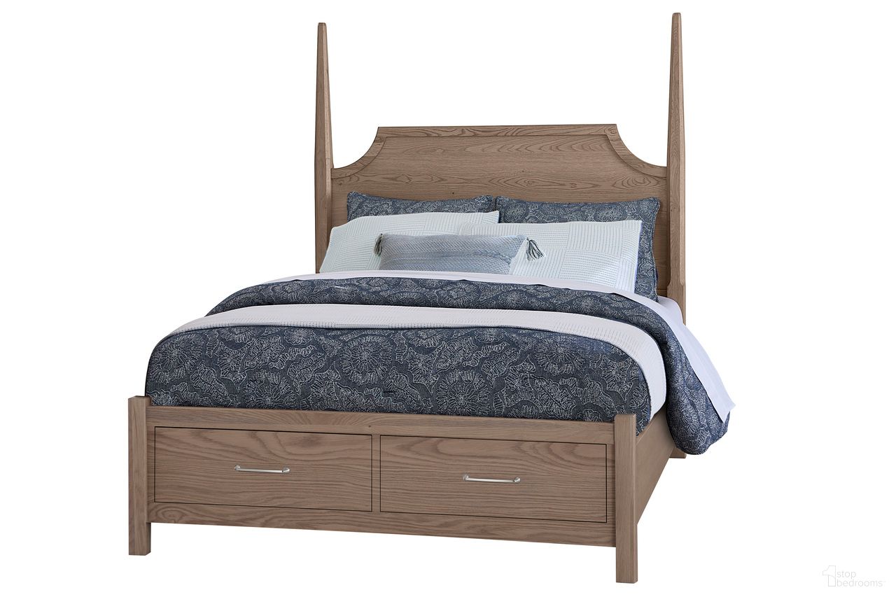 Tide and Timber King Pencil Poster Bed With Footboard Storage In Grey