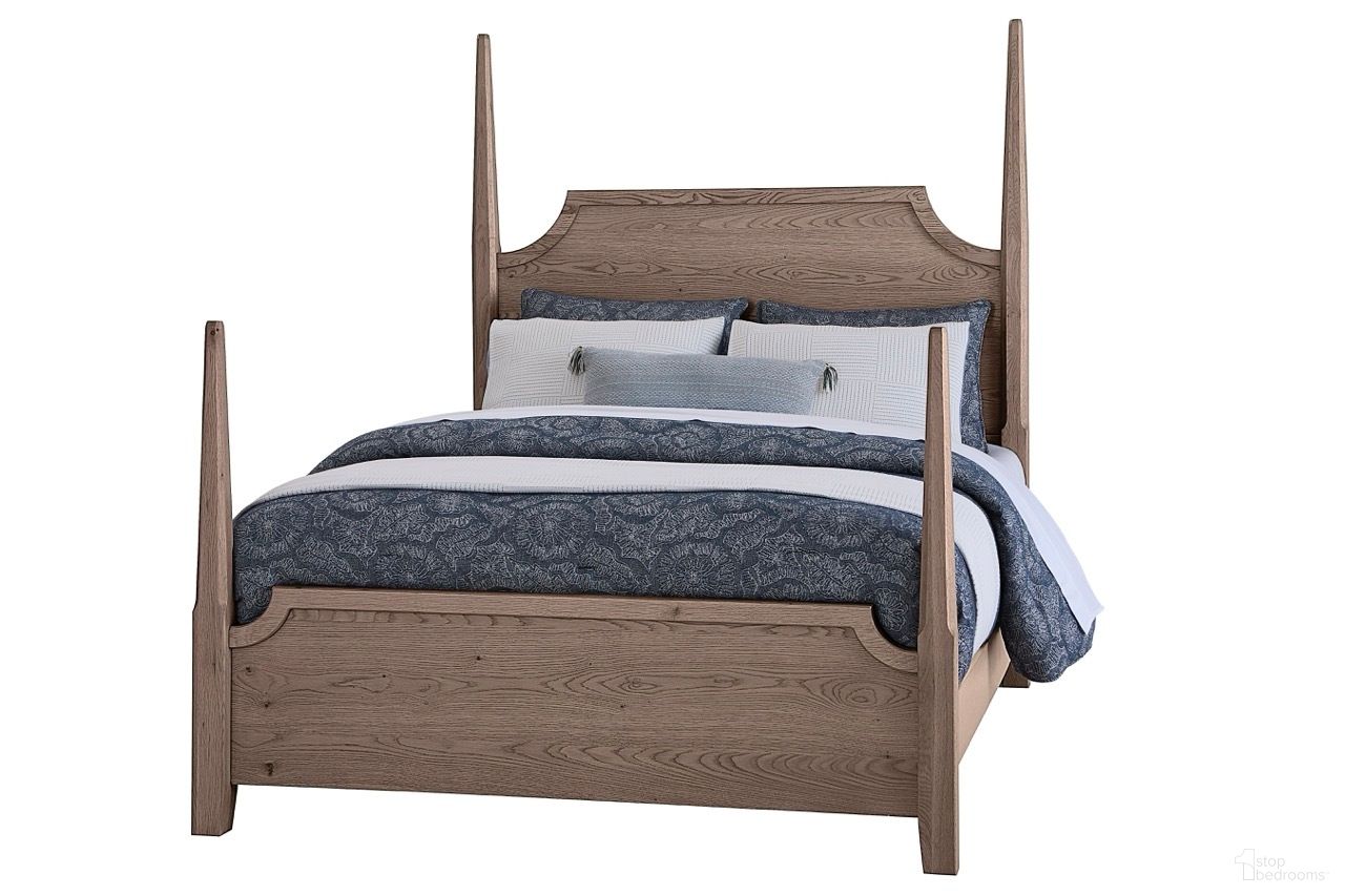 The appearance of Tide and Timber Queen Pencil Poster Bed In Grey designed by Vaughan Bassett in the traditional interior design. This grey piece of furniture was selected by 1StopBedrooms from Tide and Timber Collection to add a touch of cosiness and style into your home. Sku: 831-558;831-855;831-922. Bed Type: Poster Bed. Bed Size: Queen. Material: Oak Veneer.