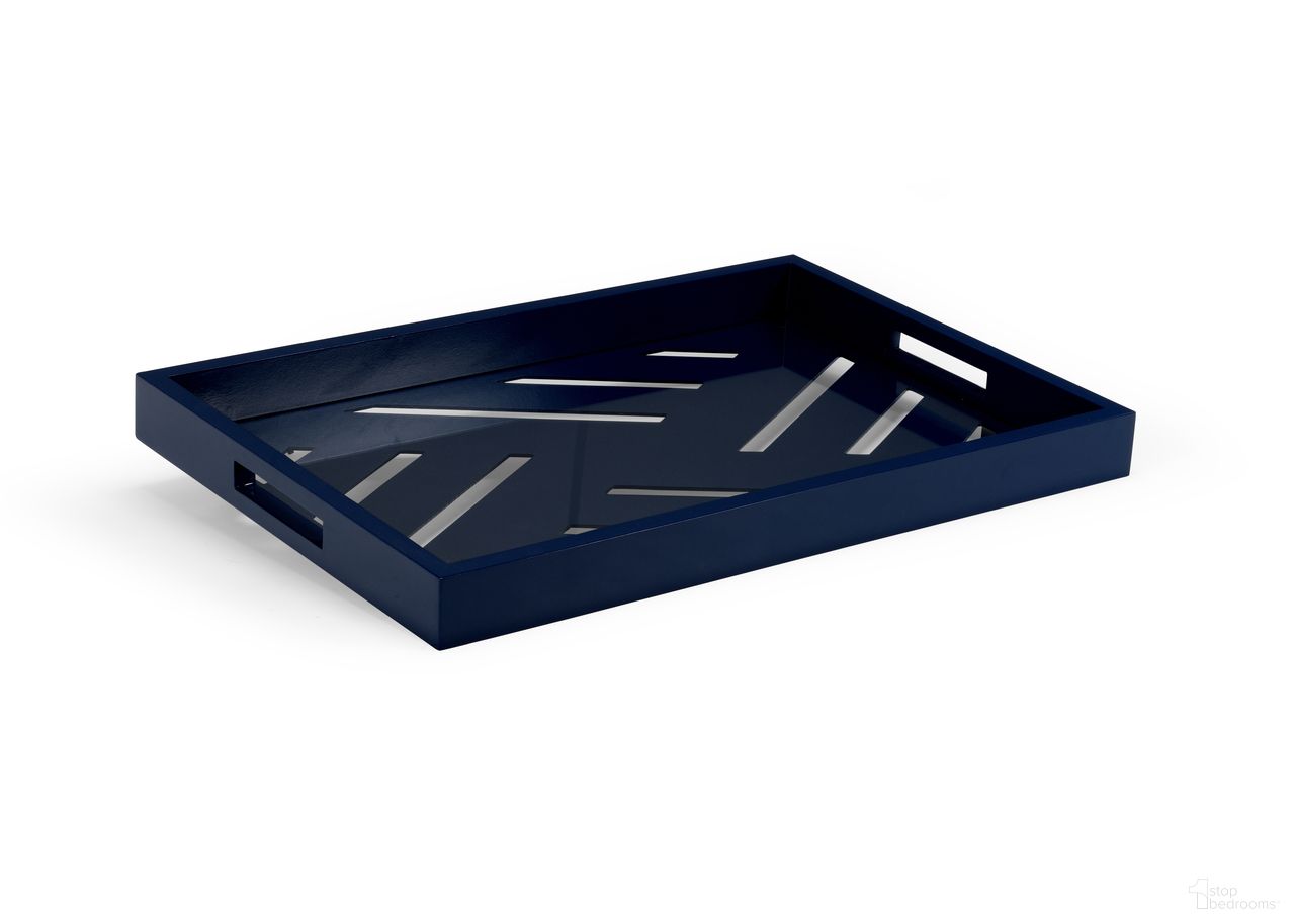 The appearance of Tidewater Tray In Navy designed by Chelsea House in the modern / contemporary interior design. This navy piece of furniture  was selected by 1StopBedrooms from Jamie Merida Collection to add a touch of cosiness and style into your home. Sku: 383245. Material: Wood.