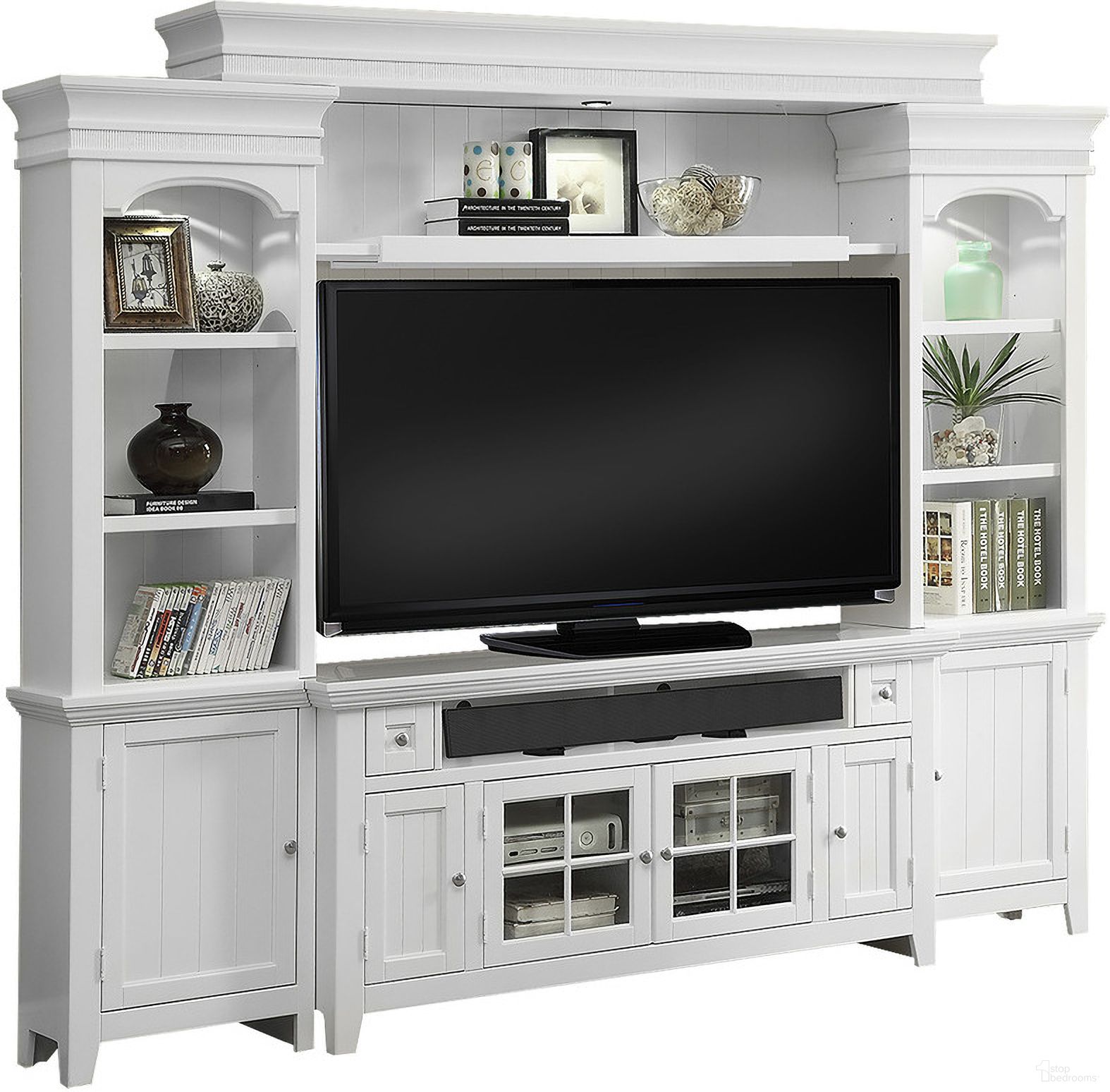 Tidewater Vintage White 62" Entertainment Wall