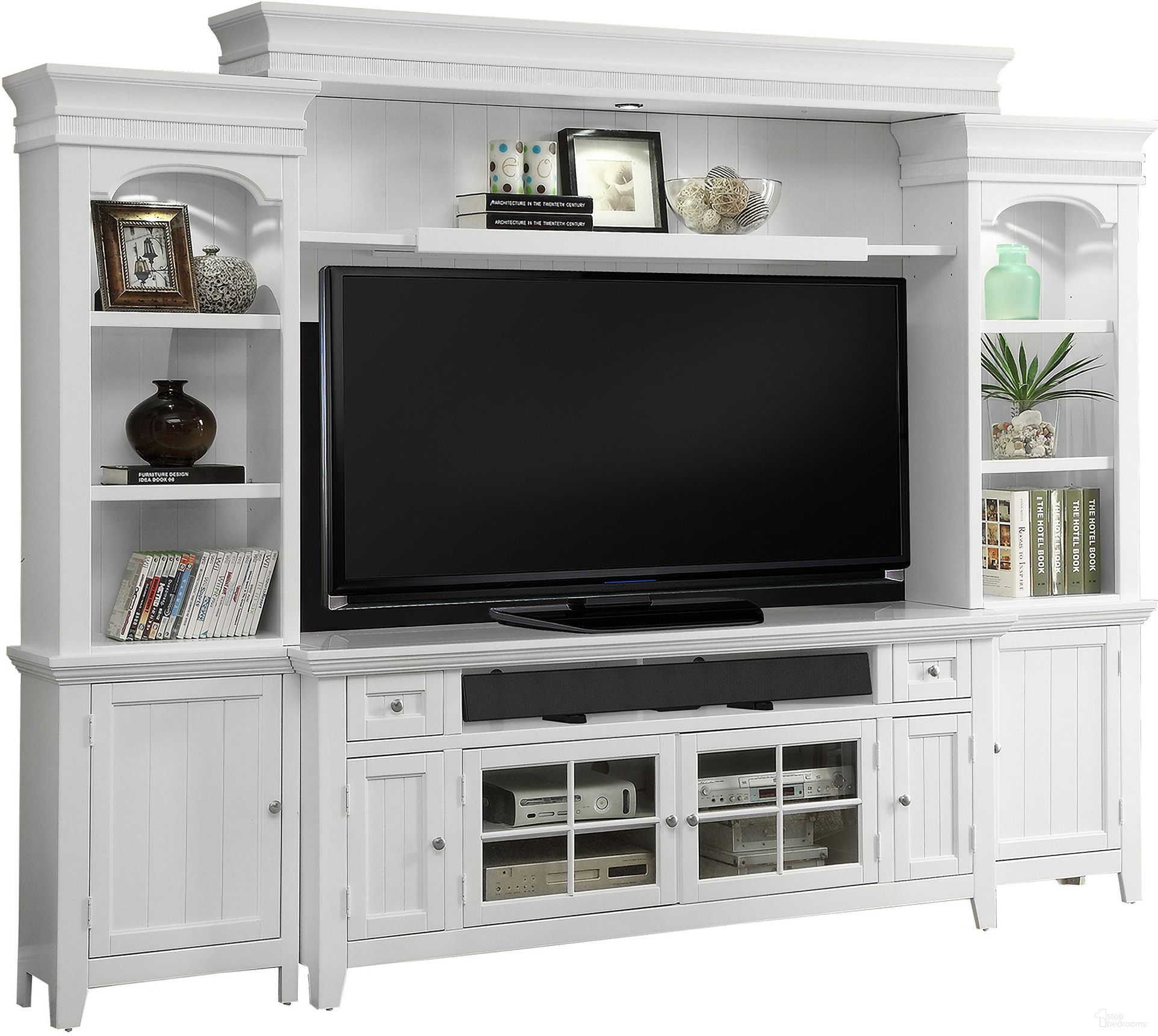 Tidewater Vintage White 72" Entertainment Wall