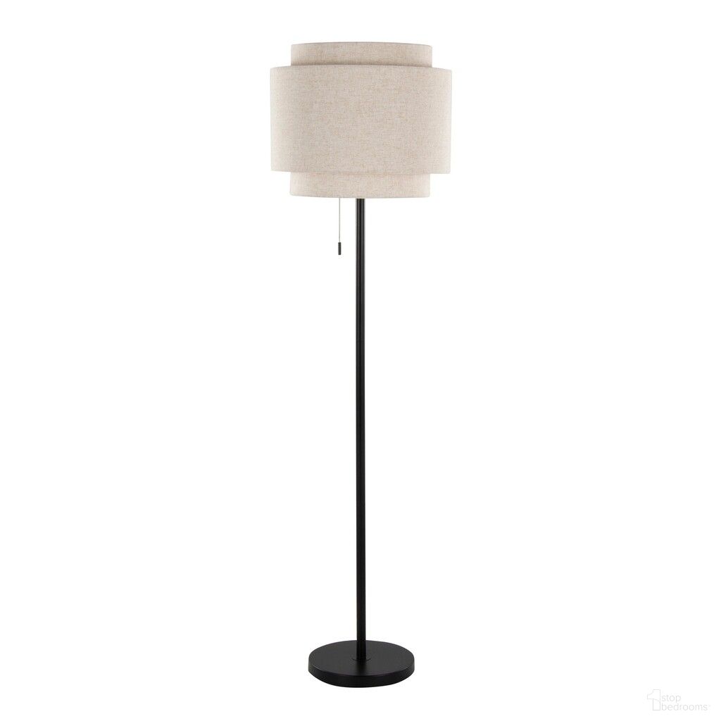Tier 64 Inch Metal Floor Lamp In Biege and Black