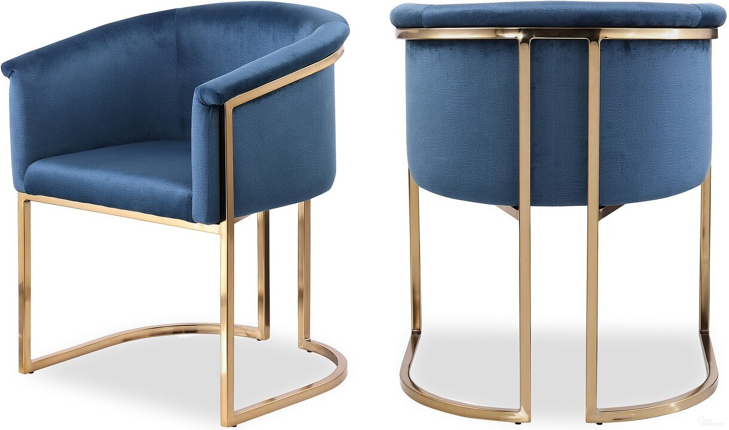 The appearance of Tierra Velvet Dining Chair In Navy designed by Meridian in the modern / contemporary interior design. This navy piece of furniture  was selected by 1StopBedrooms from Tierra Collection to add a touch of cosiness and style into your home. Sku: 758Navy-C. Material: Velvet. Chair Type: Arm Chair.