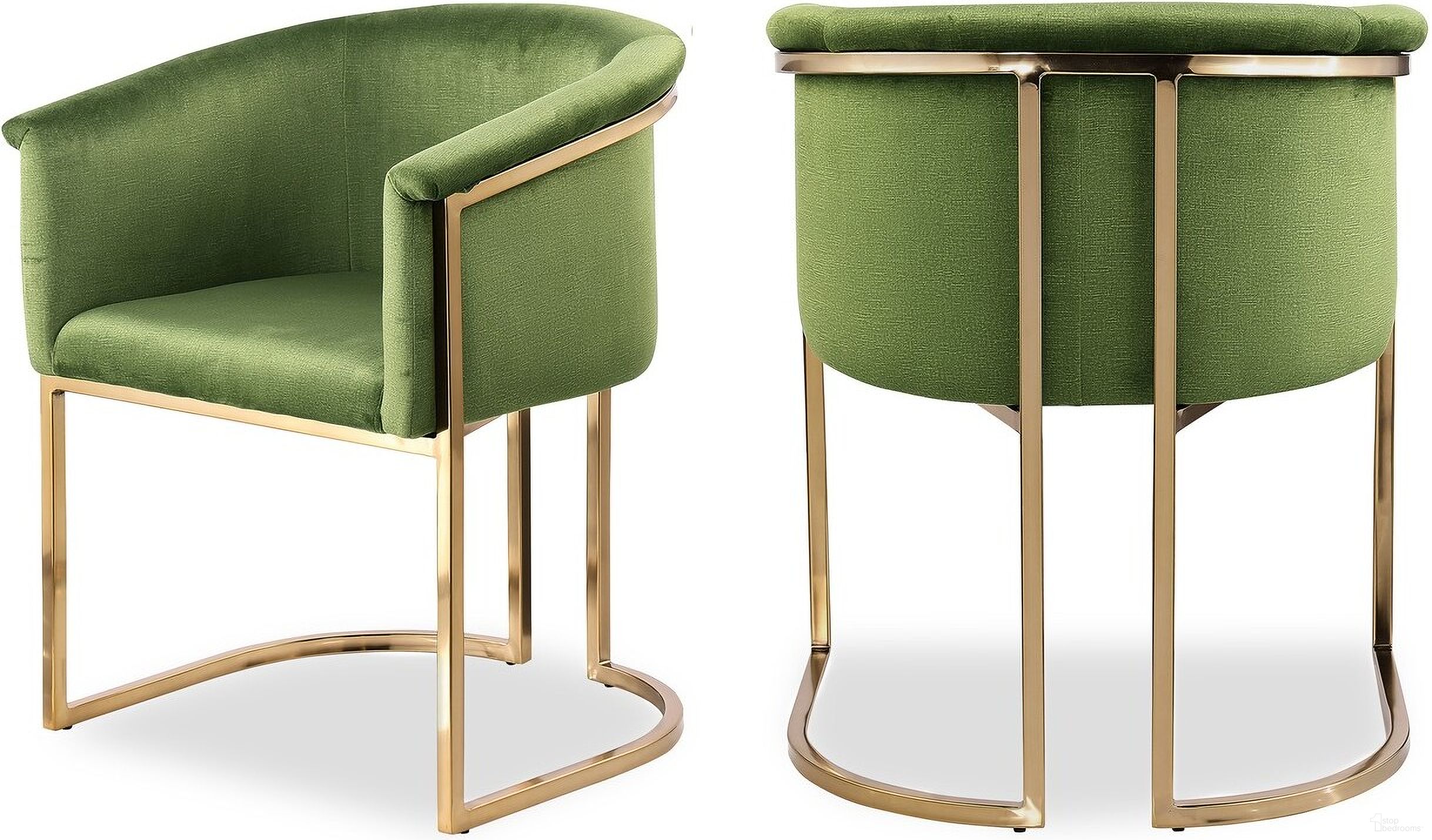 Tierra Velvet Dining Chair In Olive