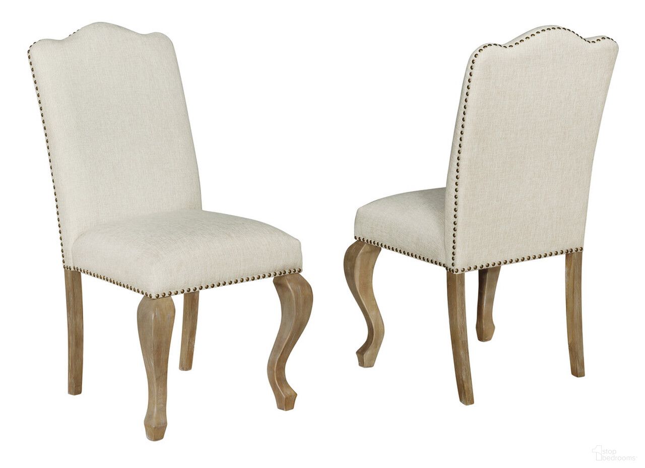 The appearance of Tiffany Dining Chairs Set of 2 Upholstered In Beige Linen Fabric and Rustic Oak Wood designed by Best Quality Furniture in the traditional interior design. This rustic oak and beige piece of furniture was selected by 1StopBedrooms from Tiffany Collection to add a touch of cosiness and style into your home. Sku: D96-SC. Material: Linen. Chair Type: Side Chair.