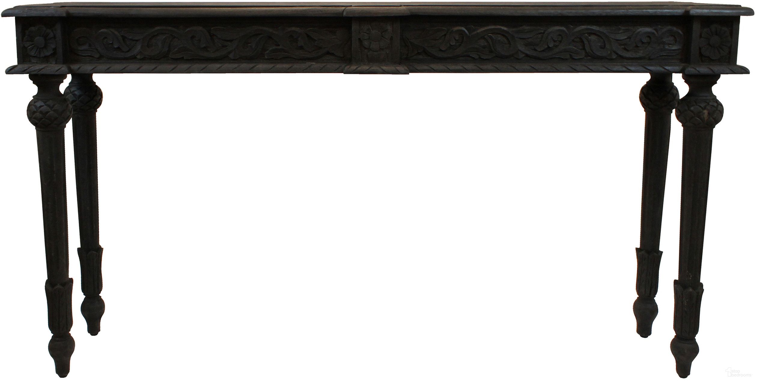 The appearance of Tigard Console With Handcarved Detailing In Antique Grey designed by Moti in the transitional interior design. This antique grey piece of furniture was selected by 1StopBedrooms from Tigard Collection to add a touch of cosiness and style into your home. Sku: 24005003A. Material: Wood.