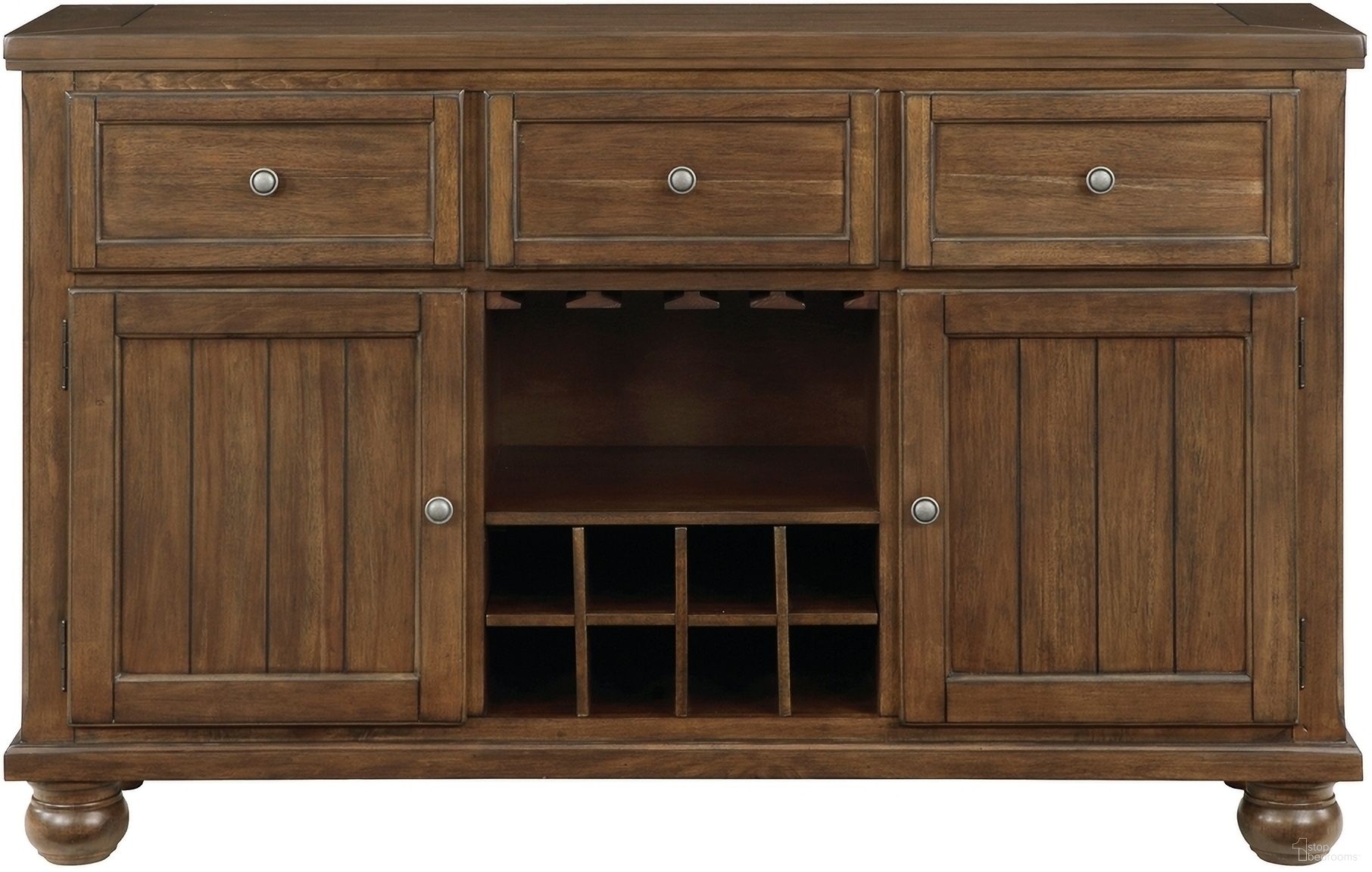 The appearance of Tigard Server In Cherry designed by Homelegance in the traditional interior design. This cherry piece of furniture  was selected by 1StopBedrooms from Tigard Collection to add a touch of cosiness and style into your home. Sku: 5761-40. Material: Acacia.