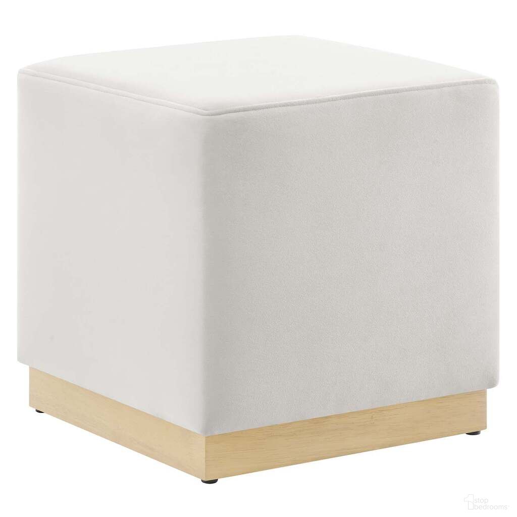 The appearance of Tilden 17 Inch Performance Velvet Upholstered Square Ottoman In Alabaster and Natural designed by Modway in the modern / contemporary interior design. This alabaster piece of furniture  was selected by 1StopBedrooms from Tilden Collection to add a touch of cosiness and style into your home. Sku: EEI-6640-ALA-NAT. Material: MDF.