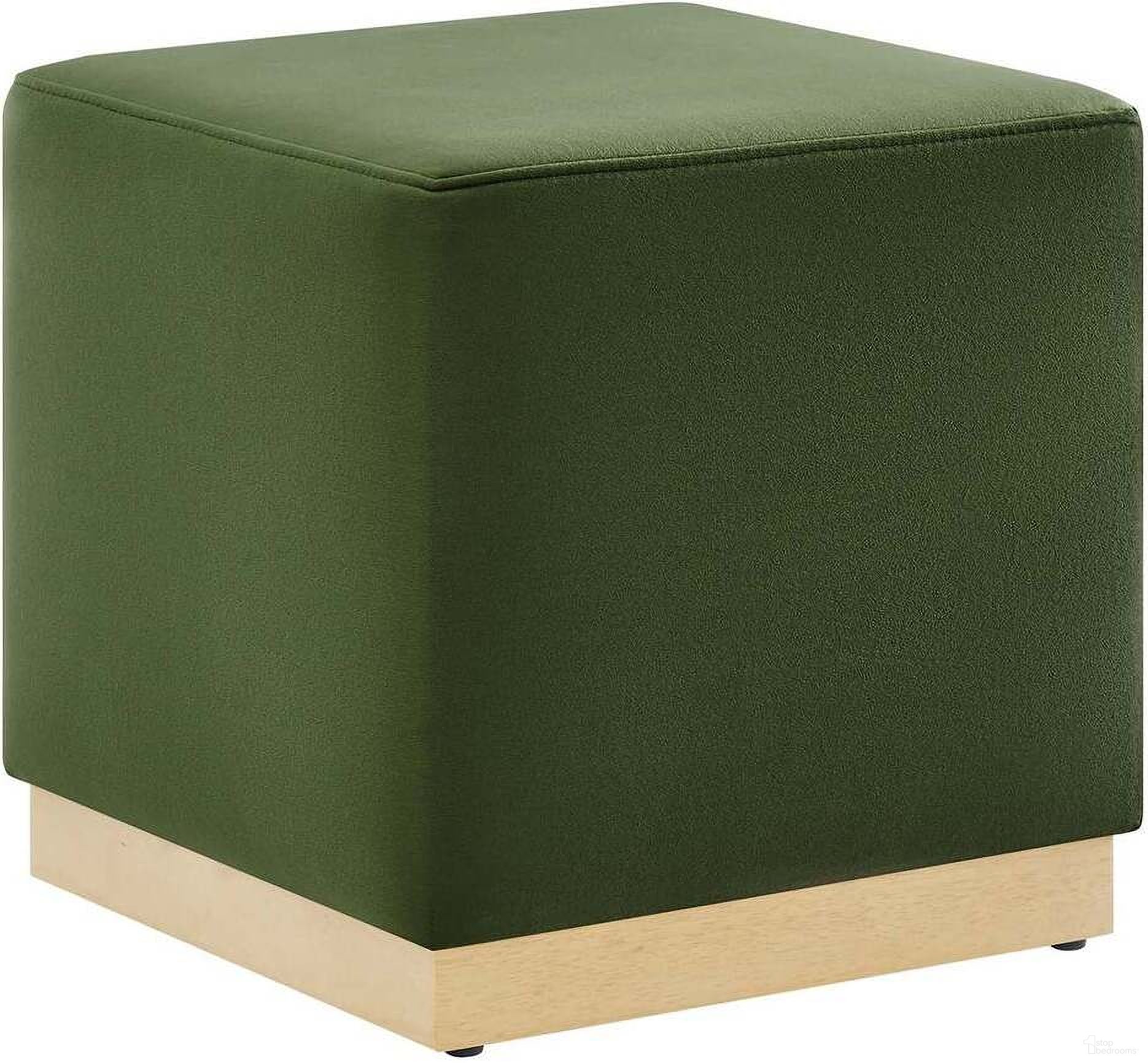 The appearance of Tilden 17 Inch Performance Velvet Upholstered Square Ottoman In Moss Green designed by Modway in the modern / contemporary interior design. This moss green piece of furniture  was selected by 1StopBedrooms from Tilden Collection to add a touch of cosiness and style into your home. Sku: EEI-6640-MOG-NAT. Material: MDF.