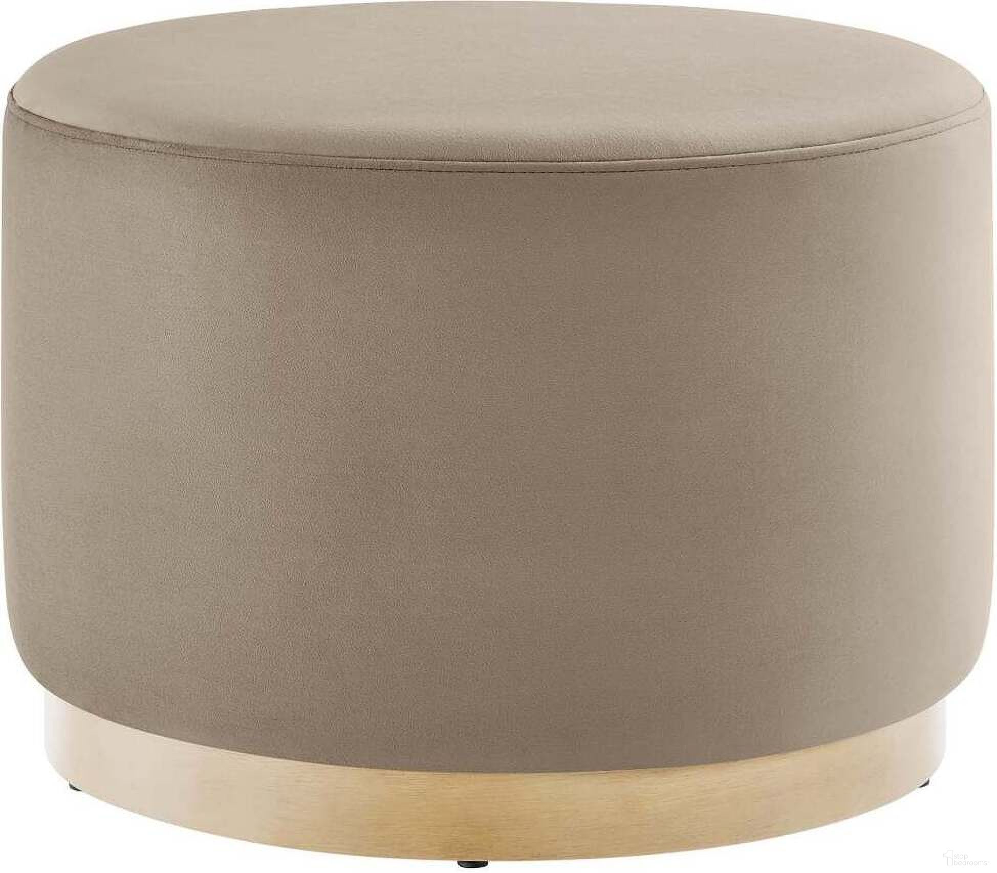 The appearance of Tilden 23 Inch Performance Velvet Upholstered Large Round Ottoman In Taupe and Natural designed by Modway in the modern / contemporary interior design. This taupe/natural piece of furniture was selected by 1StopBedrooms from Tilden Collection to add a touch of cosiness and style into your home. Sku: EEI-6646-TAU-NAT. Material: Plywood.