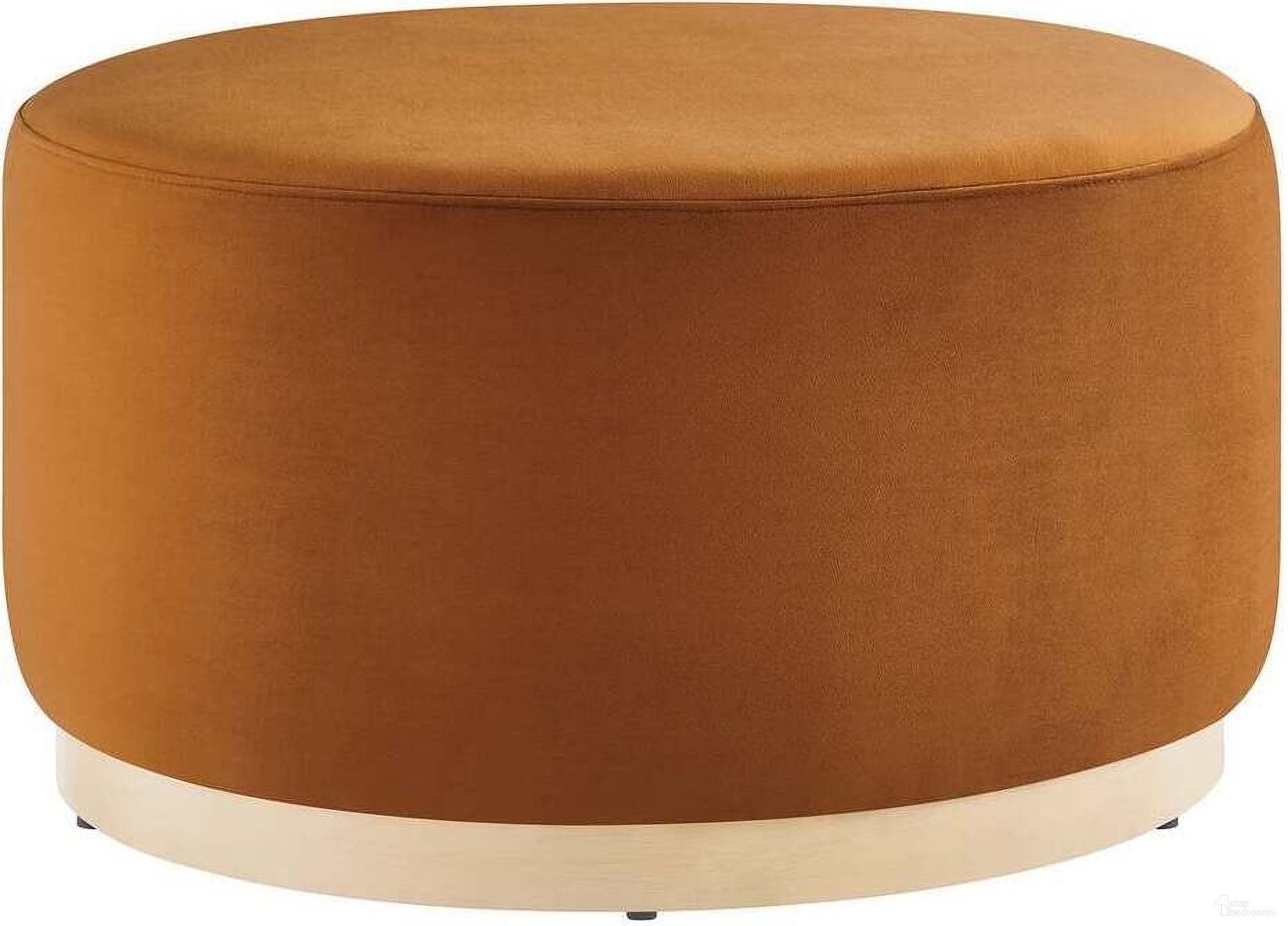 The appearance of Tilden 29 Inch Performance Velvet Upholstered Large Round Ottoman In Rust and Natural designed by Modway in the modern / contemporary interior design. This rust and natural piece of furniture was selected by 1StopBedrooms from Tilden Collection to add a touch of cosiness and style into your home. Sku: EEI-6648-RUS-NAT. Material: Plywood.