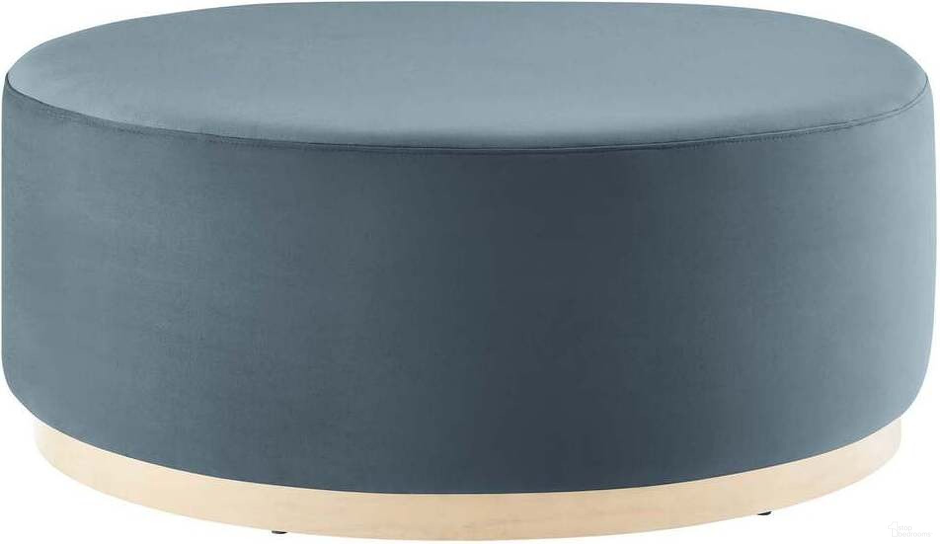 The appearance of Tilden 38 Inch Performance Velvet Upholstered Large Round Ottoman In Blue and Natural designed by Modway in the modern / contemporary interior design. This blue and natural piece of furniture was selected by 1StopBedrooms from Tilden Collection to add a touch of cosiness and style into your home. Sku: EEI-6650-CAB-NAT. Material: Plywood.