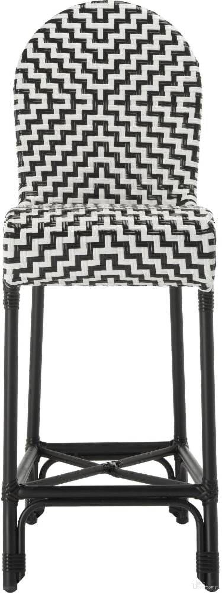 The appearance of Tilden Black and White Indoor Outdoor Bar Stool designed by Safavieh in the modern / contemporary interior design. This black and white piece of furniture  was selected by 1StopBedrooms from Safavieh PAT Collection to add a touch of cosiness and style into your home. Sku: PAT4021A. Material: Aluminium.