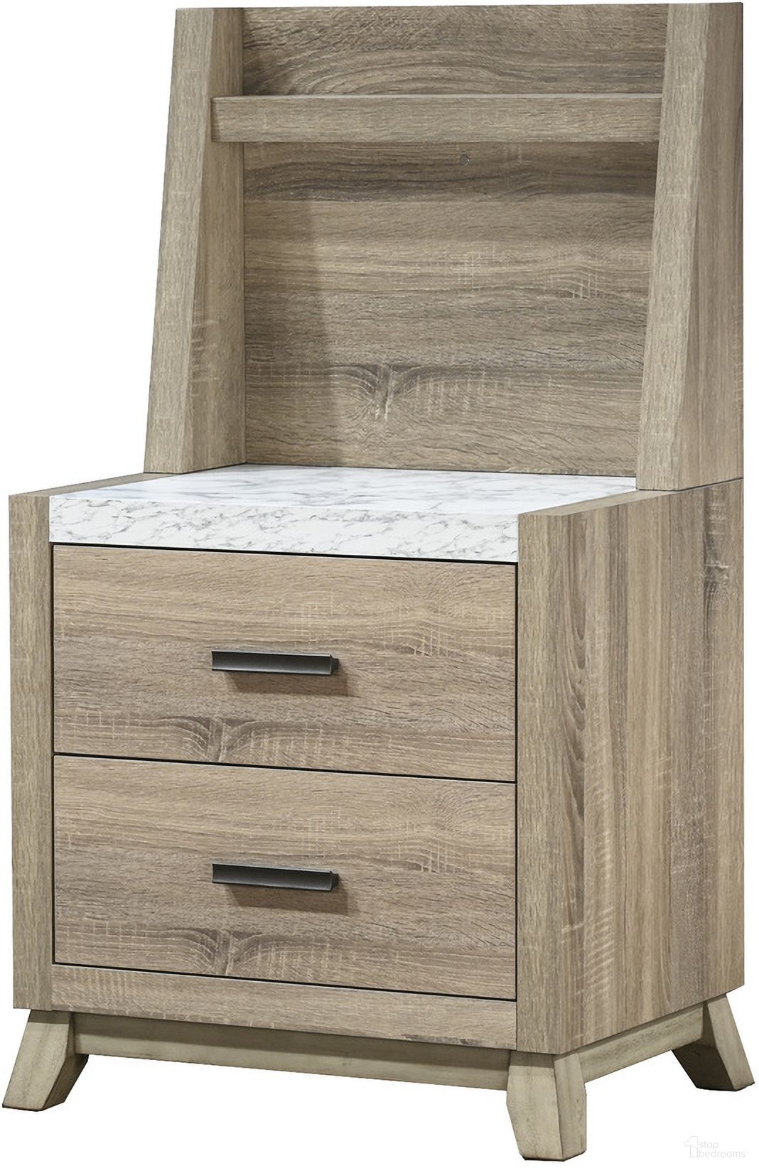 The appearance of Tilston Night Stand with Wall Panel In Natural designed by Crown Mark in the modern / contemporary interior design. This natural piece of furniture was selected by 1StopBedrooms from Tilston Collection to add a touch of cosiness and style into your home. Sku: B3400-2.