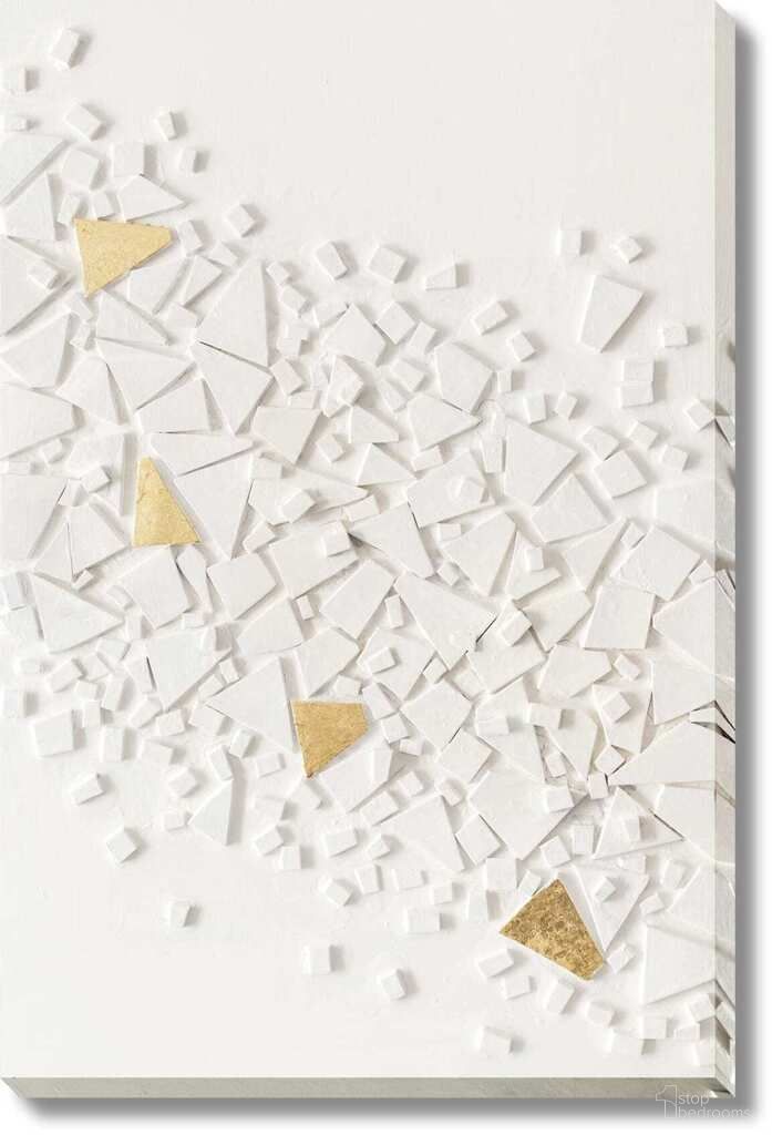 Timeless GiIded Shards Modern Mosaic Canvas Wall Art In Multi