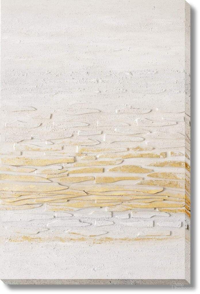 Timeless Radiant Textured Canvas Wall Art In Cream and Gold