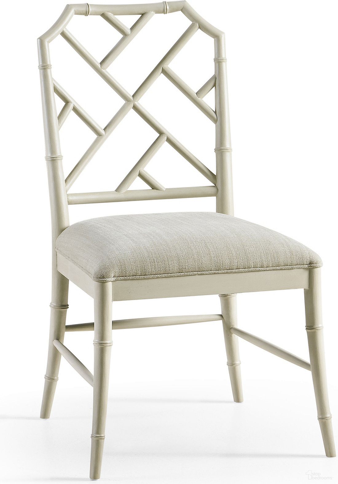 The appearance of Timeless Saros Chippendale Bamboo Side Chair In London Mist designed by Jonathan Charles in the traditional interior design. This mist piece of furniture was selected by 1StopBedrooms from Timeless Collection to add a touch of cosiness and style into your home. Sku: 003-2-121-LMS. Material: Fabric. Chair Type: Side Chair.