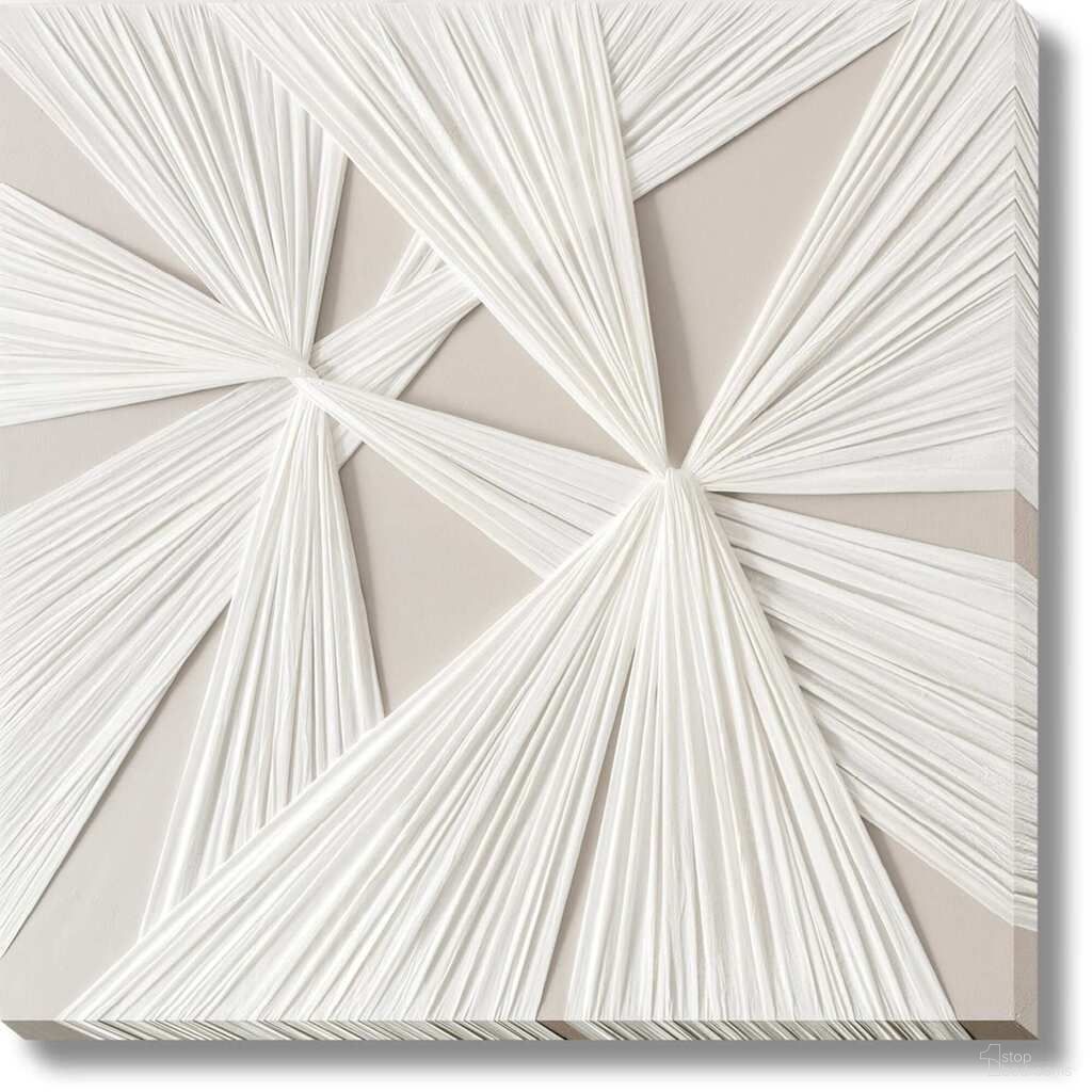 Timeless Textured Luxe Geo Canvas Wall Art In Beige and White