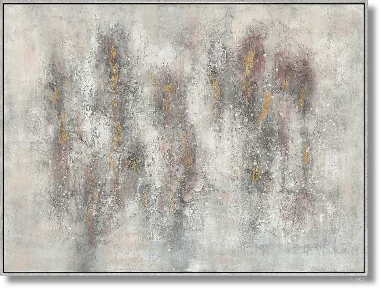 Timeless Whisper Abstract Textured Canvas Wall Art In Metallic Multicolor