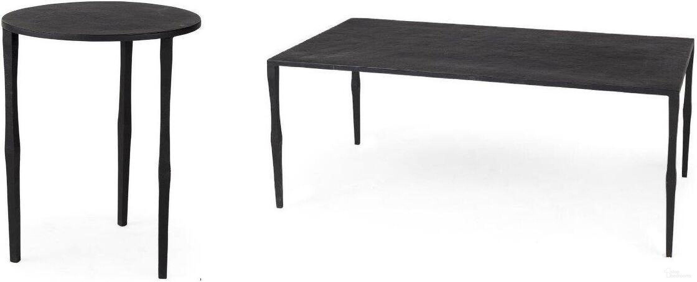 The appearance of Timothy Occasional Table Set In Black designed by Mercana in the industrial interior design. This black piece of furniture  was selected by 1StopBedrooms from Timothy Collection to add a touch of cosiness and style into your home. Sku: 69256;69258. Material: Iron.
