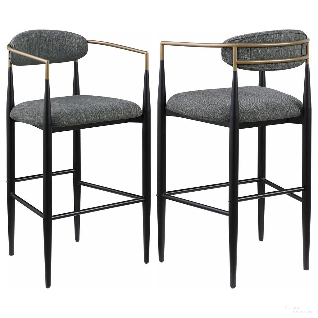 The appearance of Tina Fabric Upholstered Bar Chair Set of 2 In Dark Grey designed by Coaster in the modern / contemporary interior design. This dark grey piece of furniture was selected by 1StopBedrooms from Tina Collection to add a touch of cosiness and style into your home. Sku: 121189. Material: Upholstered.