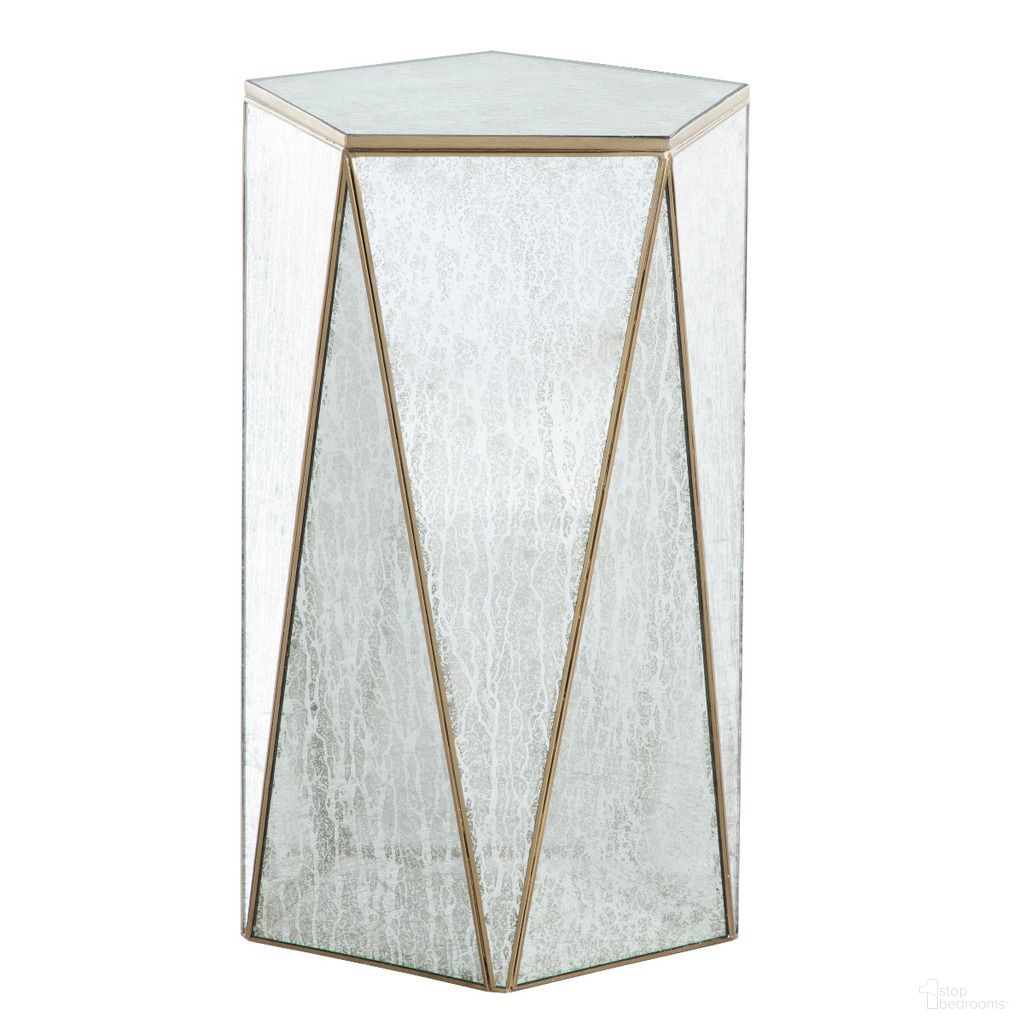 The appearance of Tindell Drinking Table In Polished Brass and Mercury Glass designed by Gabby in the transitional interior design. This polished brass/mercury glass piece of furniture  was selected by 1StopBedrooms from Tindell Collection to add a touch of cosiness and style into your home. Sku: SCH-175191. Material: Brass.