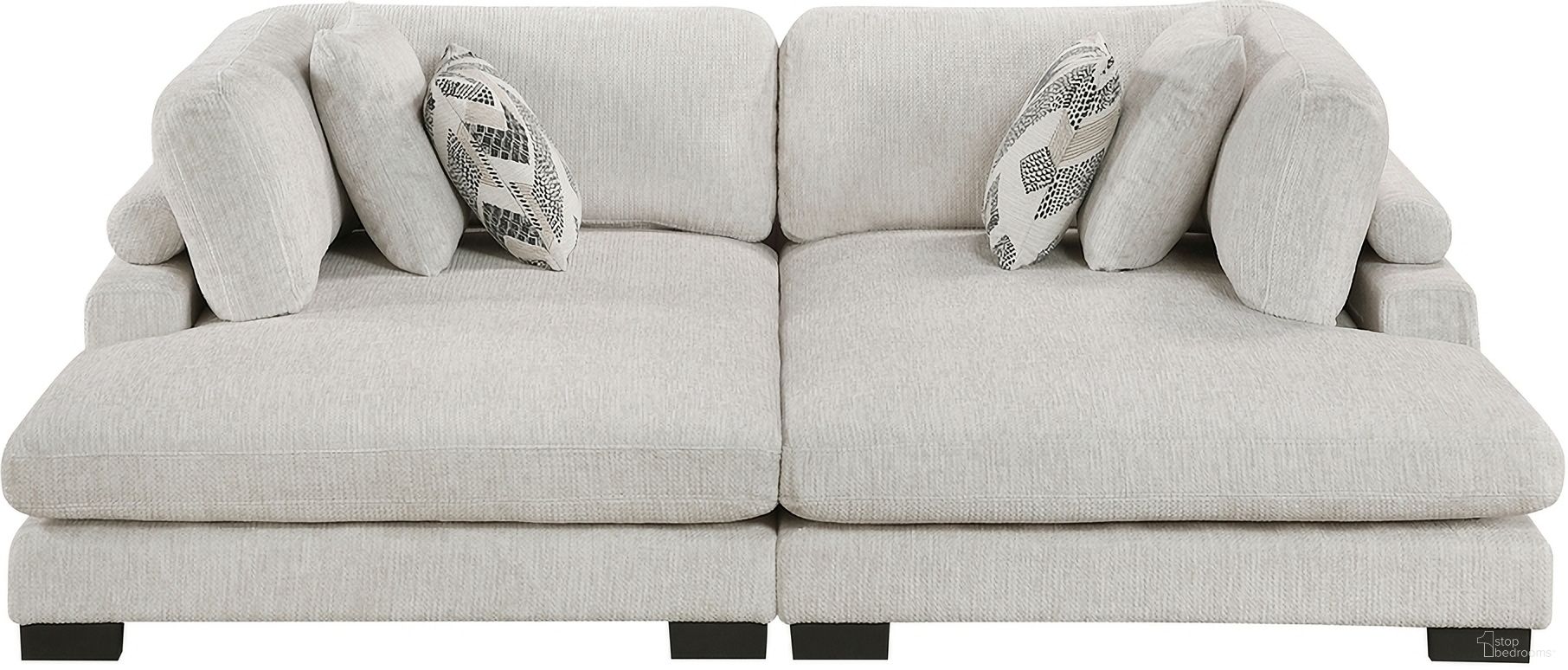 The appearance of Tinley 2-Piece Chaises In Beige designed by Homelegance in the modern / contemporary interior design. This beige piece of furniture  was selected by 1StopBedrooms from Tinley Collection to add a touch of cosiness and style into your home. Sku: 9555BEG-VC;9555BEG-VC. Material: Microfiber.