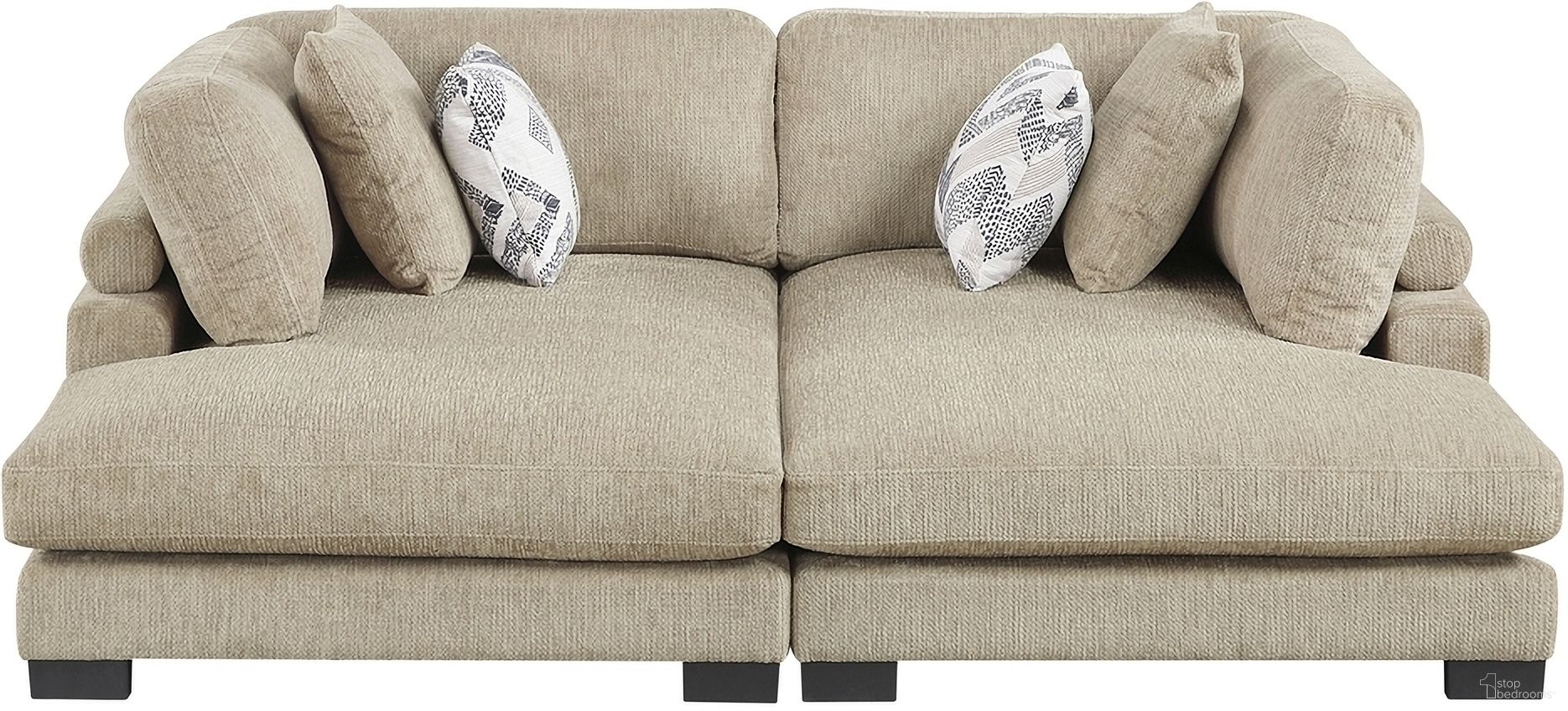 The appearance of Tinley 2-Piece Chaises In Brown designed by Homelegance in the modern / contemporary interior design. This brown piece of furniture  was selected by 1StopBedrooms from Tinley Collection to add a touch of cosiness and style into your home. Sku: 9555BRW-VC;9555BRW-VC. Material: Microfiber.