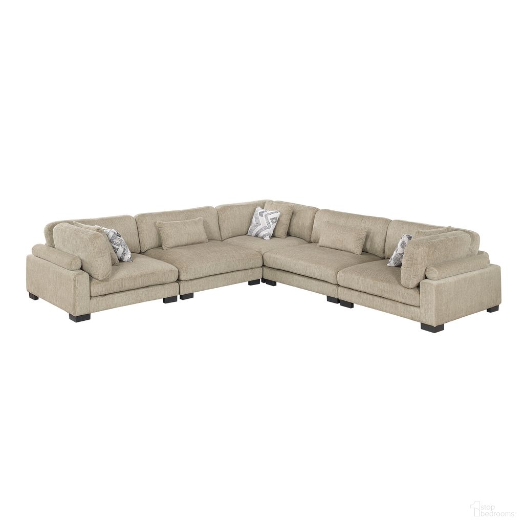 The appearance of Tinley 5-Piece Modular Sectional In Brown designed by Homelegance in the modern / contemporary interior design. This brown piece of furniture was selected by 1StopBedrooms from Tinley Collection to add a touch of cosiness and style into your home. Sku: 9555BRW-CR;9555BRW-CR;9555BRW-CR;9555BRW-AC;9555BRW-AC. Material: Microfiber. Layout: L-Shape.
