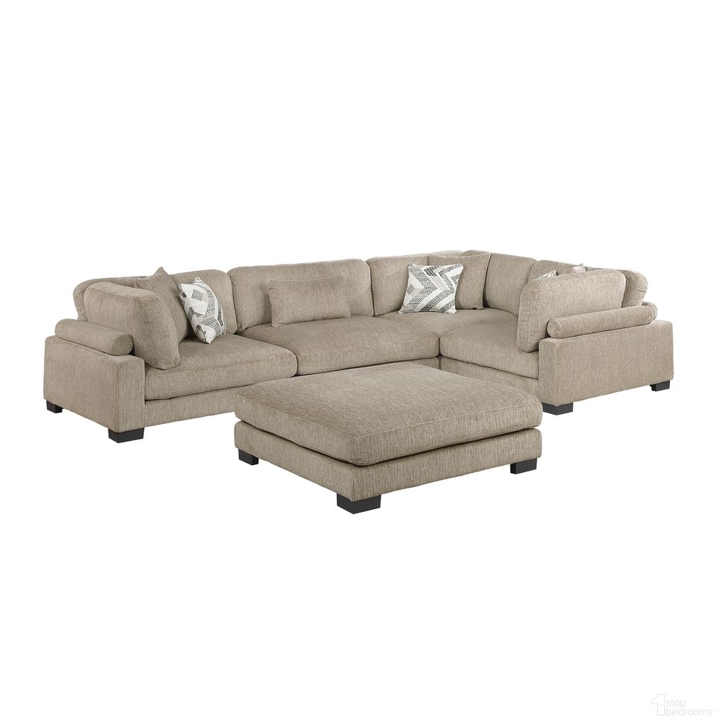 Tinley 5-Piece Modular Sectional with Ottoman In Brown