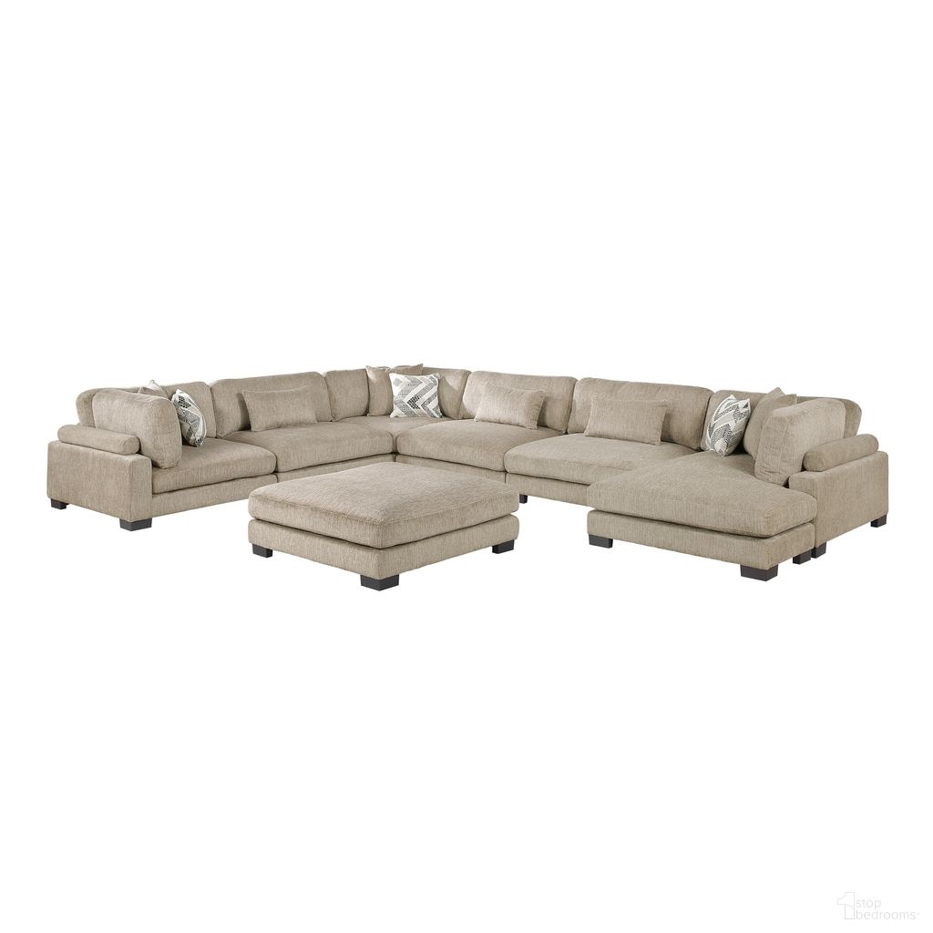 Tinley 7-Piece Modular Sectional with Ottoman In Brown
