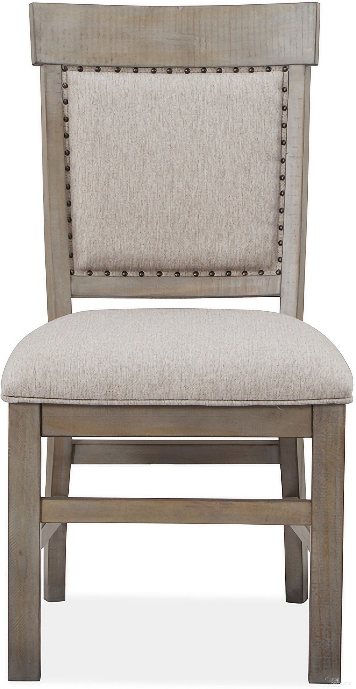 The appearance of Tinley Park Dining Side Chair with Upholstered Seat And Back Set of 2 In Dove Gray designed by Magnussen in the transitional interior design. This dove gray piece of furniture was selected by 1StopBedrooms from Tinley Park Collection to add a touch of cosiness and style into your home. Sku: D4646-63. Material: Pine Veneer. Chair Type: Side Chair.