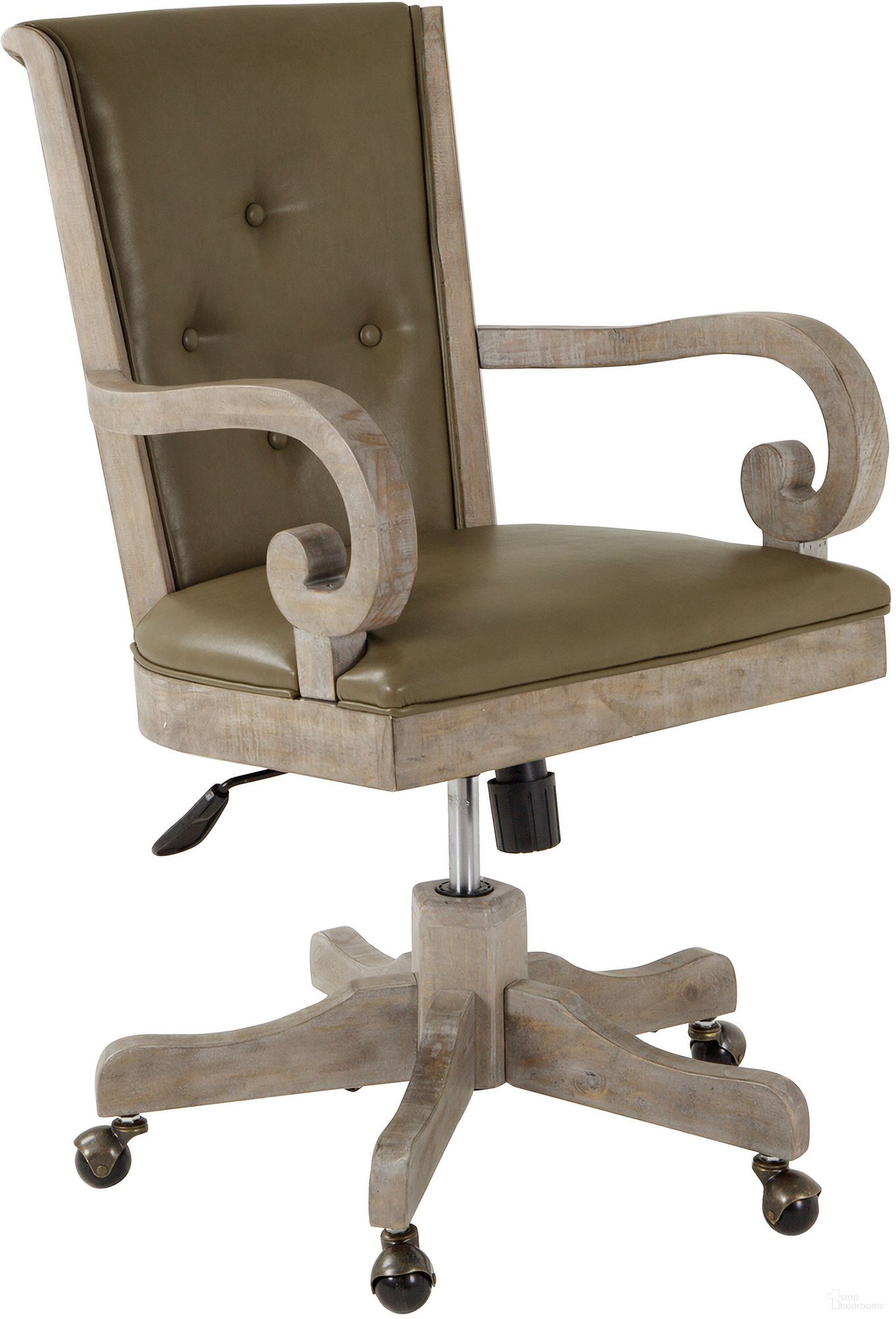 The appearance of Tinley Park Fully Upholstered Swivel Chair In Dove Gray designed by Magnussen in the traditional interior design. This dove gray piece of furniture was selected by 1StopBedrooms from Tinley Park Collection to add a touch of cosiness and style into your home. Sku: H4646-83. Material: Pine.