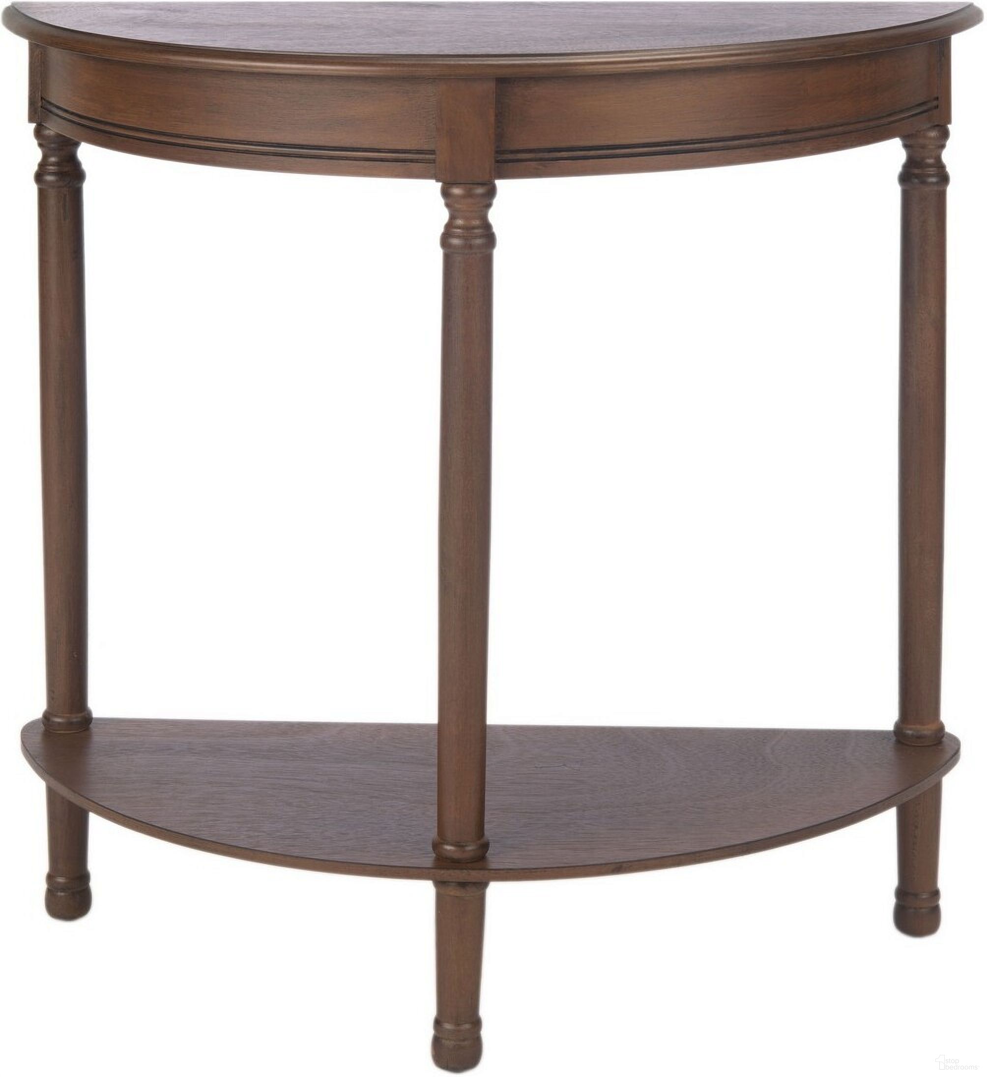 Tinsley Half Round Console Table in Brown