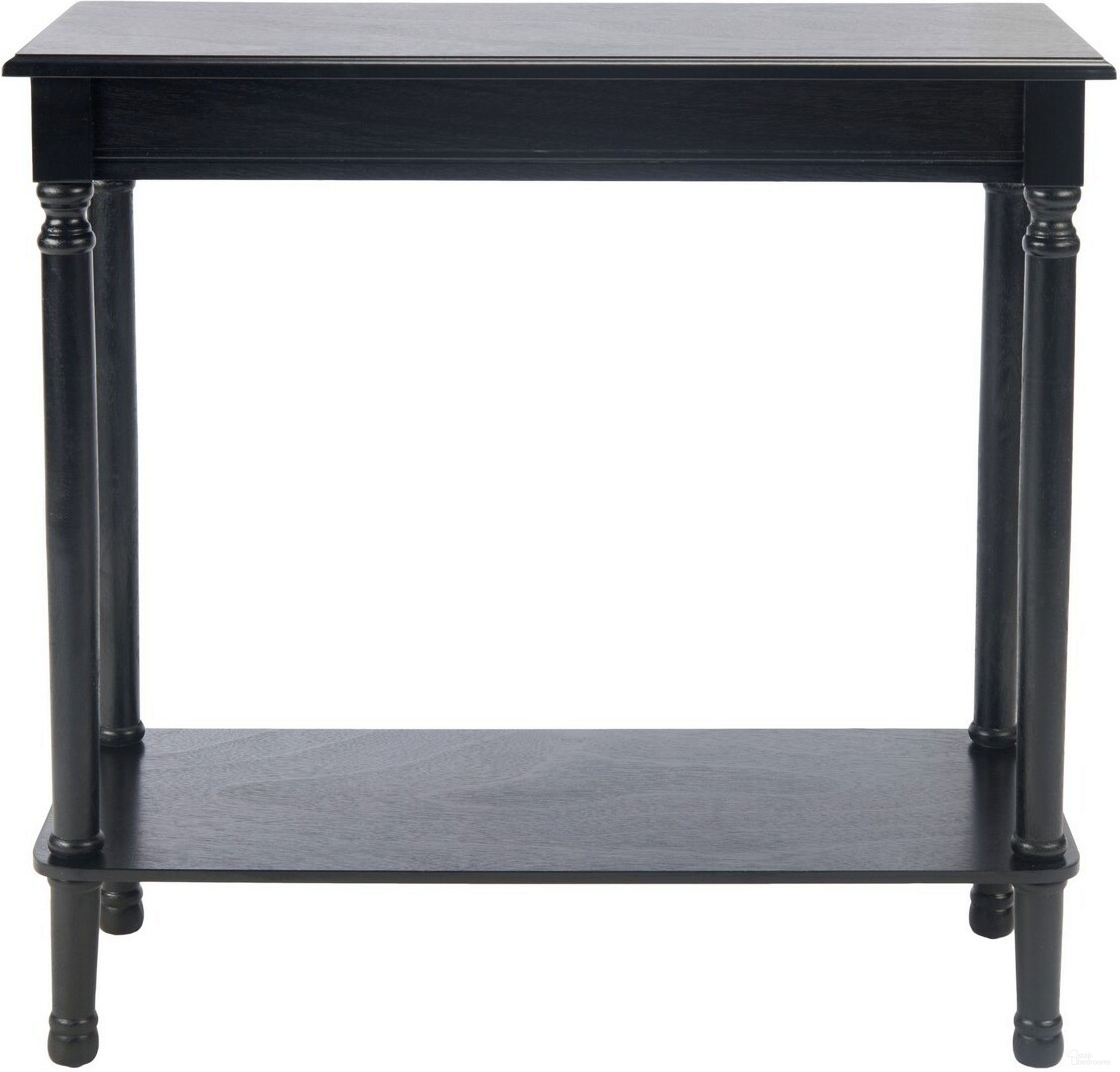The appearance of Tinsley Rectangular Console Table in Black designed by Safavieh in the modern / contemporary interior design. This black piece of furniture  was selected by 1StopBedrooms from Tinsley Collection to add a touch of cosiness and style into your home. Sku: CNS5724B. Material: Wood.