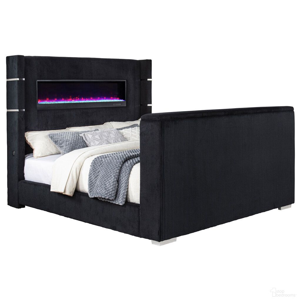 Tisdall California King Flame Visualizer TV Bed In Black