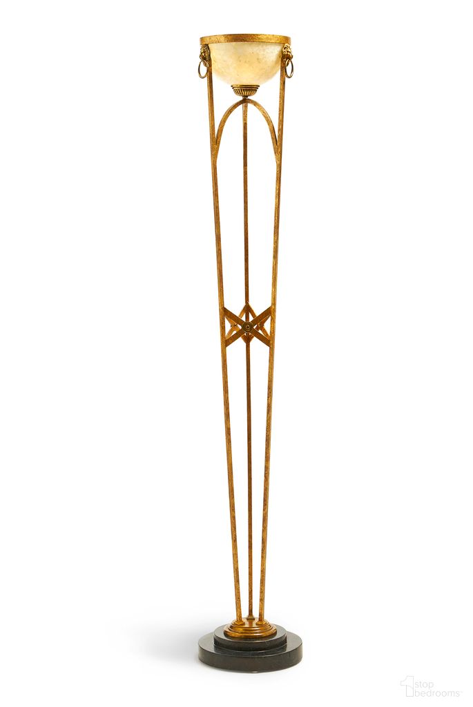 The appearance of Titan Floor Lamp In Green and Brass designed by Maitland-Smith in the modern / contemporary interior design. This green and brass piece of furniture was selected by 1StopBedrooms from Maitland Smith Collection to add a touch of cosiness and style into your home. Sku: 8123-18. Material: Stone.