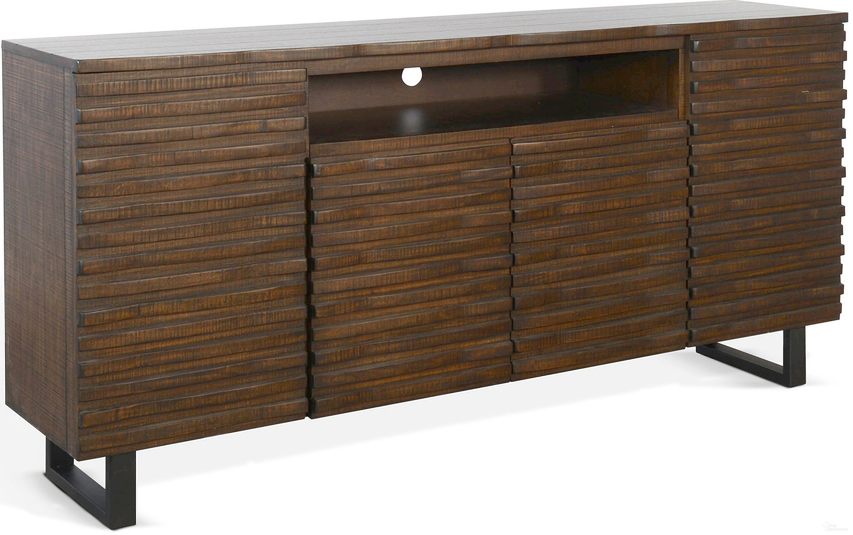 Tobacco Leaf 72 Inch Media Console Server In Dark Brown