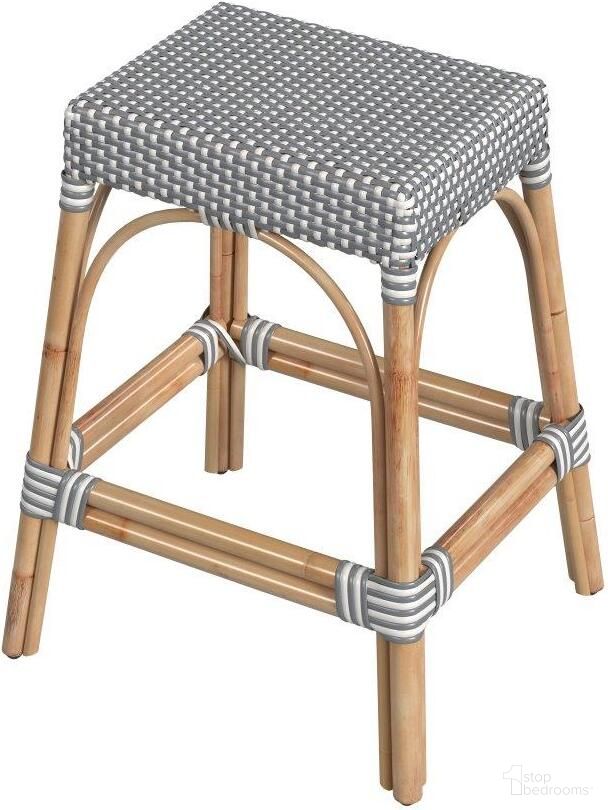The appearance of Tobias 24.5 Inch Rattan Rectangular Counter Stool In Gray designed by Butler Specialty Company in the transitional interior design. This gray piece of furniture was selected by 1StopBedrooms from Tobias Collection to add a touch of cosiness and style into your home. Sku: 5513329. Material: Rattan.