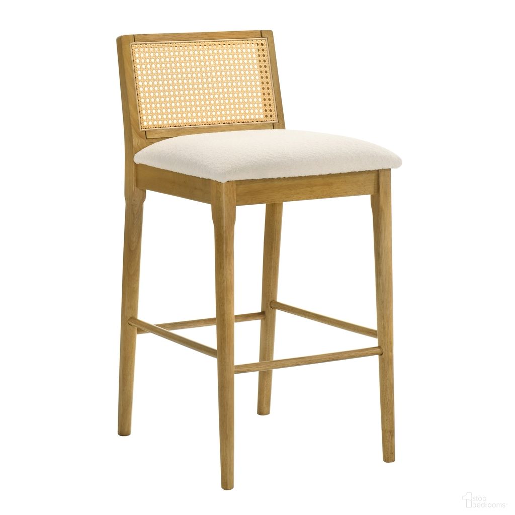 The appearance of Tobias Bar Height Bar Stool In Amber Glow and White designed by Armen Living in the coastal interior design. This amber glow and white piece of furniture was selected by 1StopBedrooms from Tobias Collection to add a touch of cosiness and style into your home. Sku: LCTBBAWHAG30. Material: Polyester.