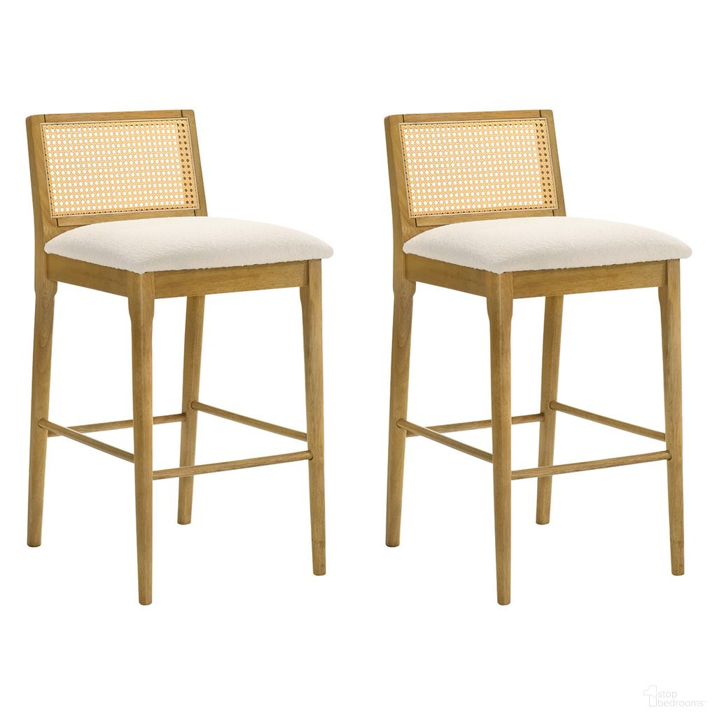 The appearance of Tobias Bar Height Bar Stool Set of 2 In Amber Glow and White designed by Armen Living in the coastal interior design. This amber glow and white piece of furniture was selected by 1StopBedrooms from Tobias Collection to add a touch of cosiness and style into your home. Sku: LCTBBAWHAG30;LCTBBAWHAG30. Material: Polyester.